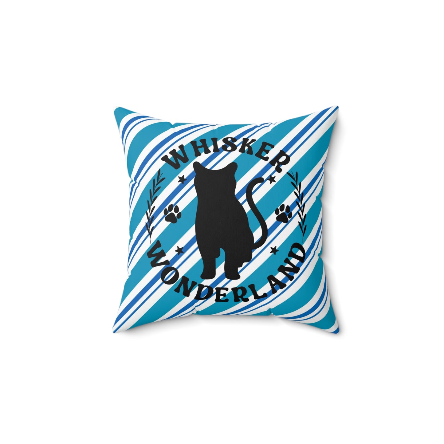 Pet Cat Theme Spun Polyester Square Pillow, Cat Holiday Quote, Cat Lover's Holiday Decor, Cat Lovers, Animal Lovers, Holiday Decor for Cat Lovers
