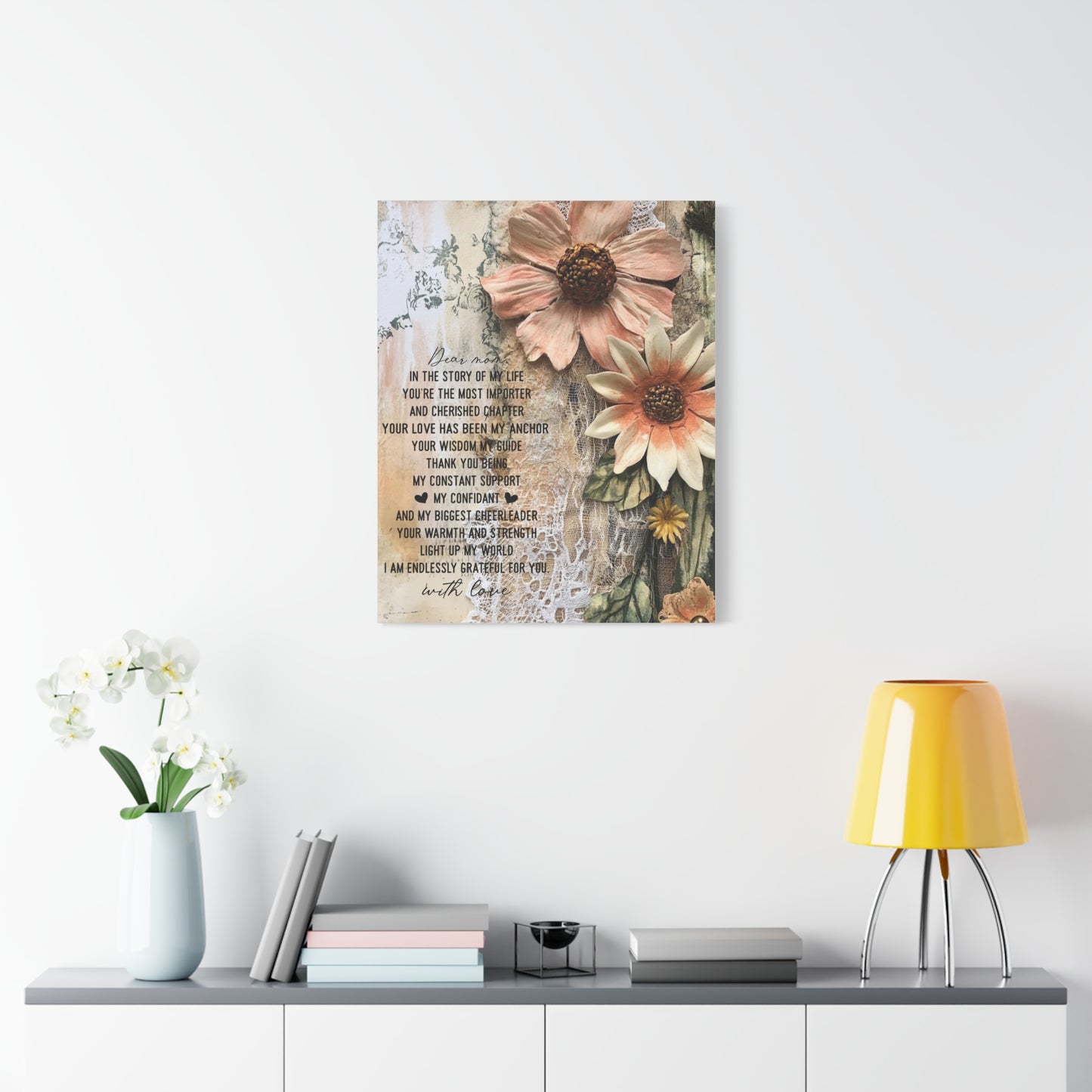 Floral Canvas Wall Art - Heartfelt Mom Appreciation Decor
