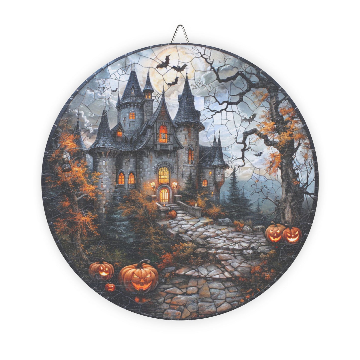 Hauntingly Beautiful Halloween Rustic Charm Wood Sign, Rustic Decor, Spooky Home Art, Fall Decoration, Haunted House Wall Hanging