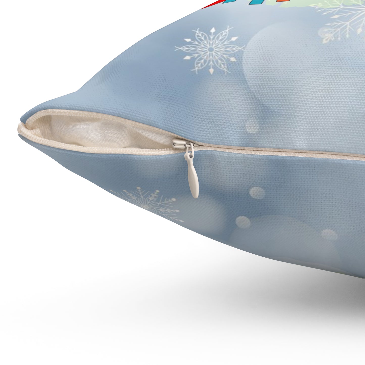 Christmas Theme Decorative Spun Polyester Square Pillow, Animal Lovers, Pet Lovers Holiday Pillow Decor, Accent for Any Room for the Holidays