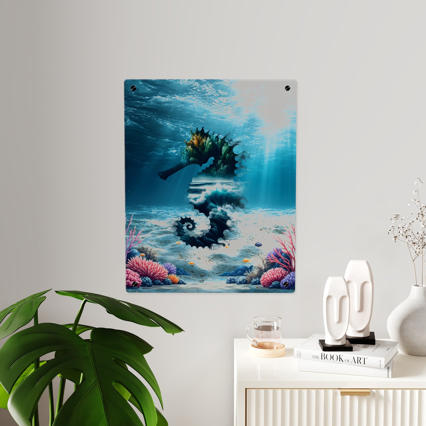 Acrylic Wall Art Panel — Underwater Seahorse Ocean Scene Panel