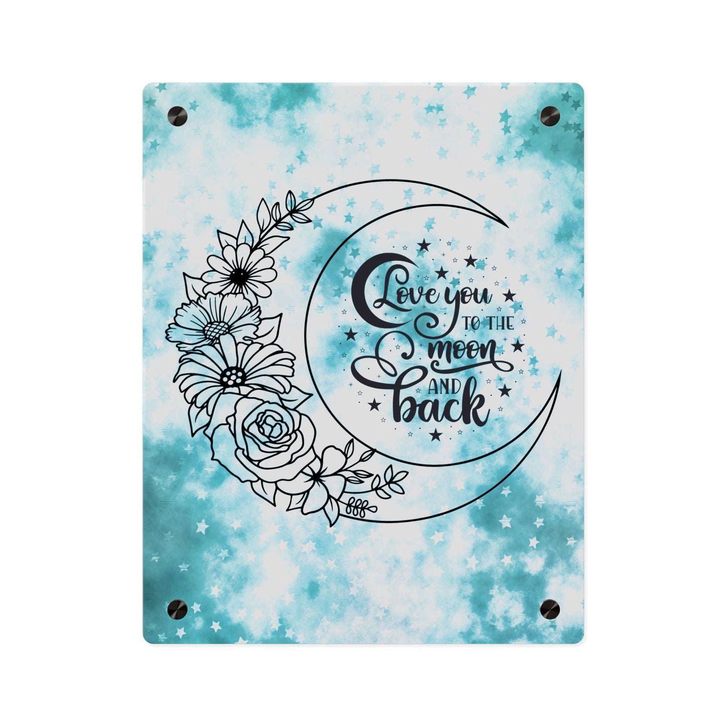 Starry Love You To The Moon And Back Acrylic Wall Art Panel, Beautiful Decor for Any Room, Accent for Any Room, Great Gift Idea for Any Occasion