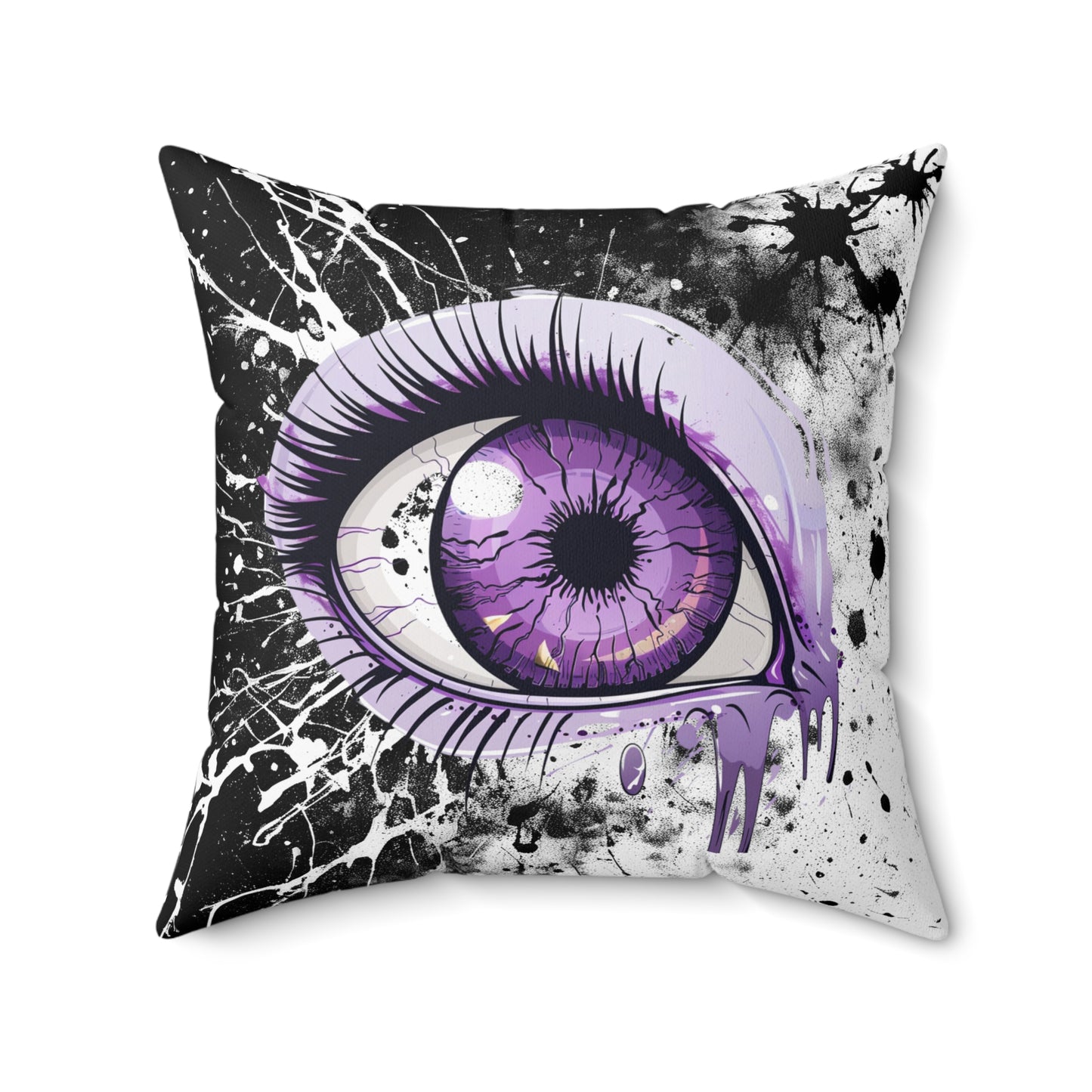 Halloween Theme Spun Polyester Square Pillow, Spooky One Eye Monster Halloween Decor, Accent for Any Room, Halloween and Monster Lovers