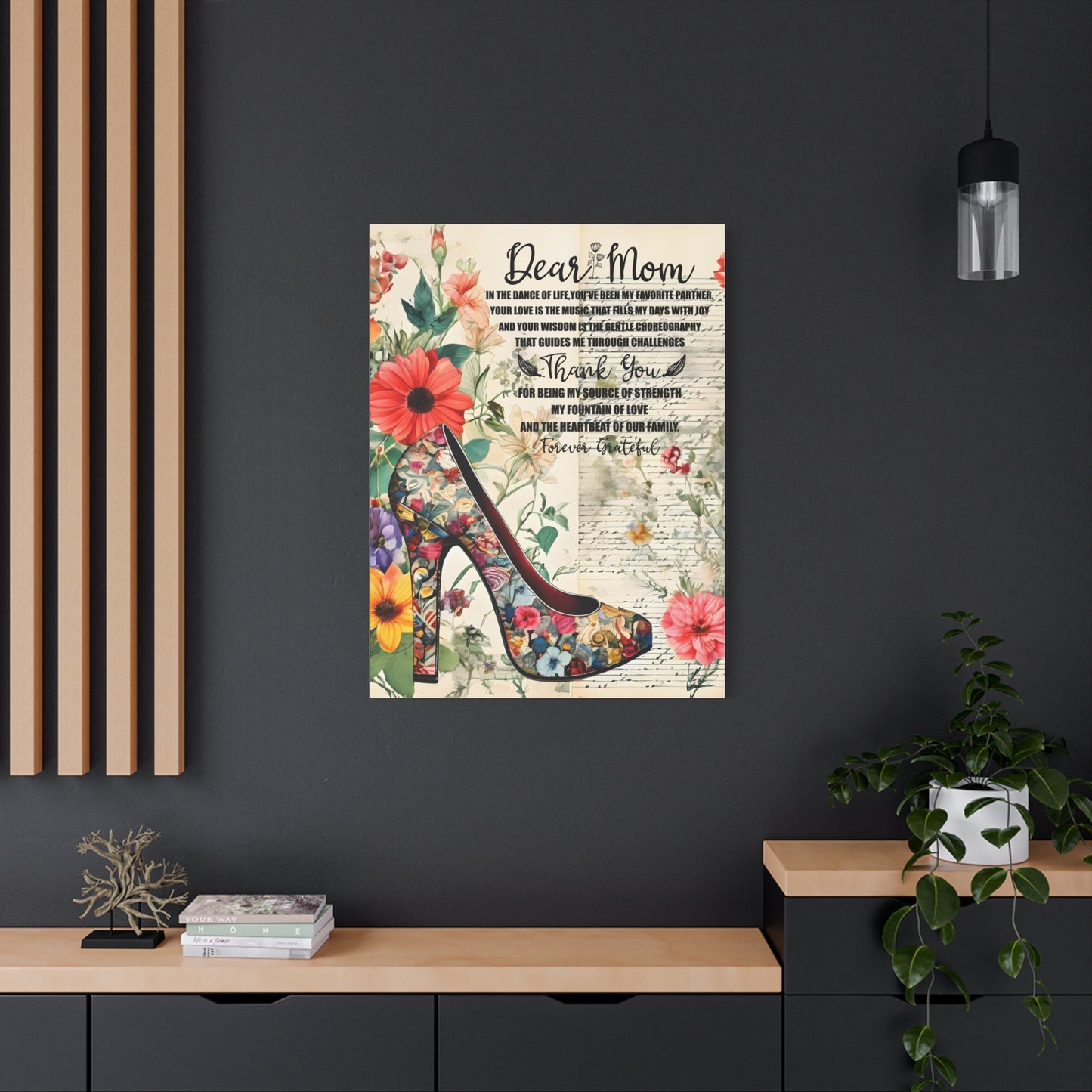 Inspirational Floral Canvas Wall Art for Mom - Perfect Gift for Mother's Day