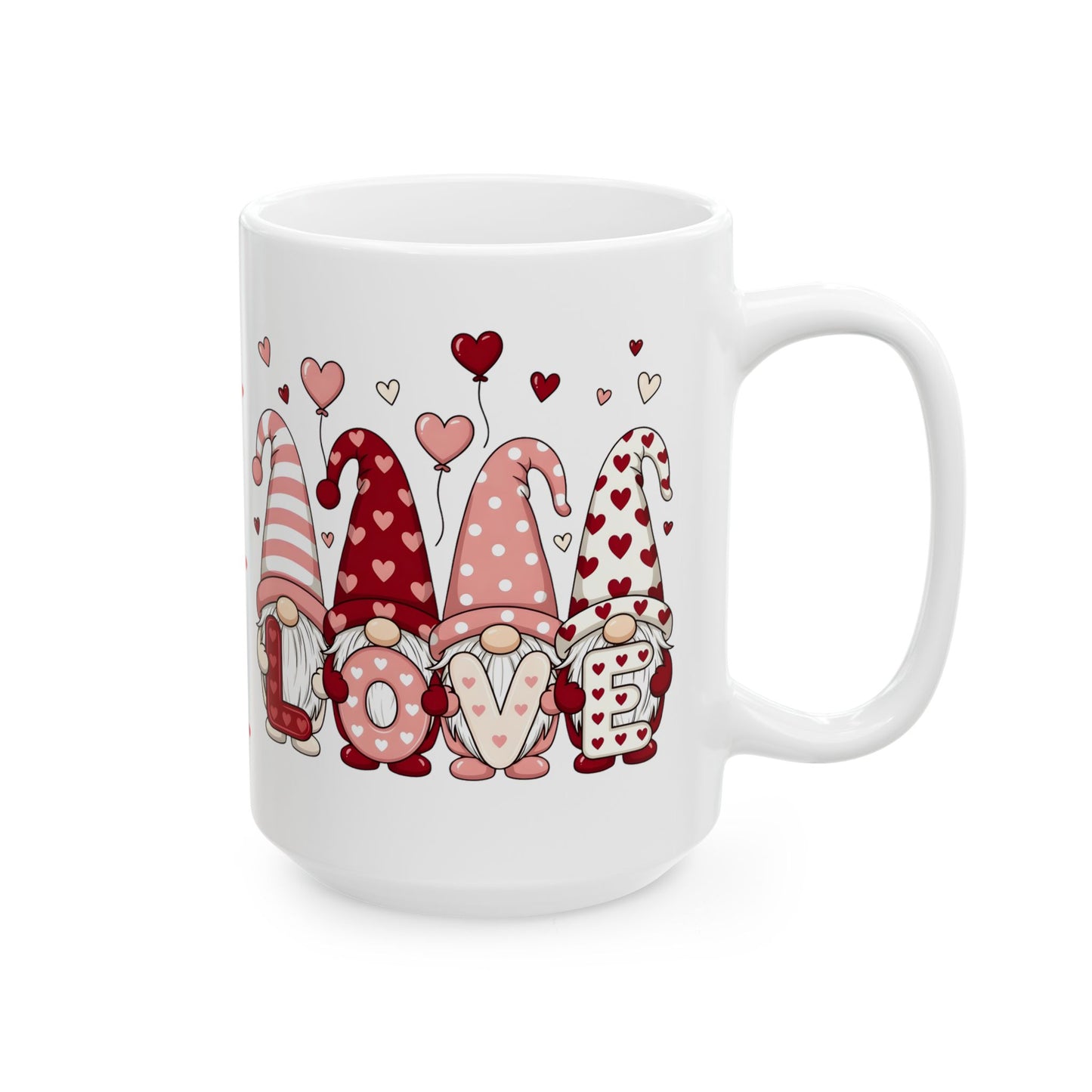 Valentine Gnome Mug (11oz, 15oz) — XOXO Heart Coffee Cup