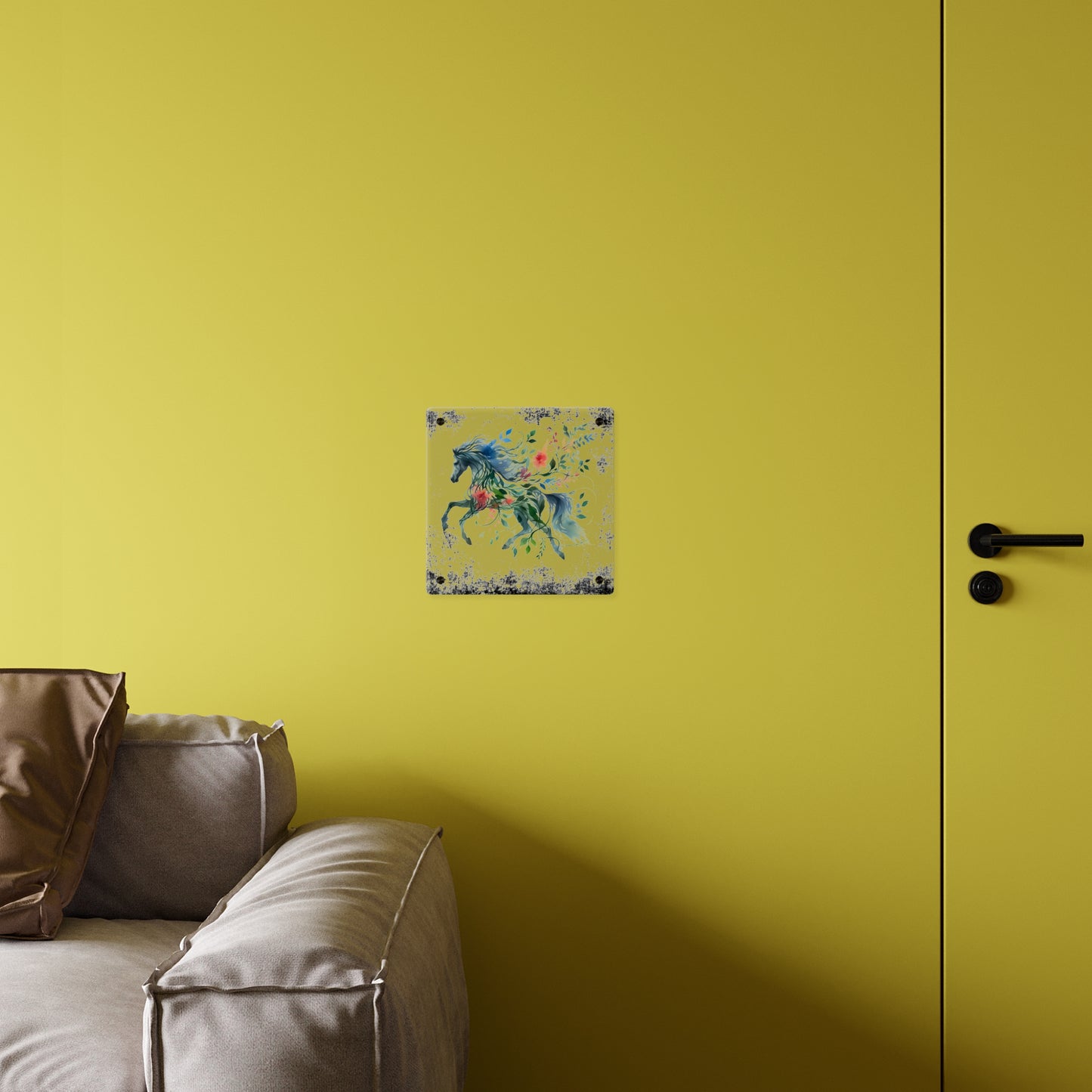 Whimsical Horse Acrylic Wall Art Panel – Nature-Inspired Home Decor