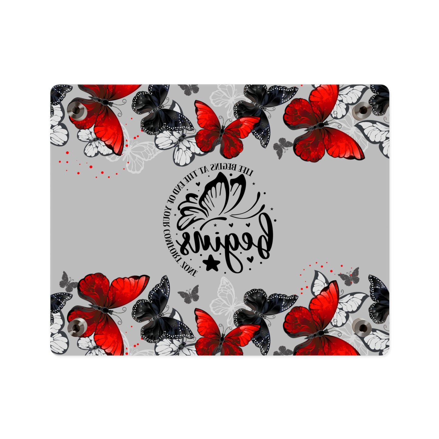 Inspirational Butterfly Acrylic Wall Art Panel - 'Life Begins' Decor