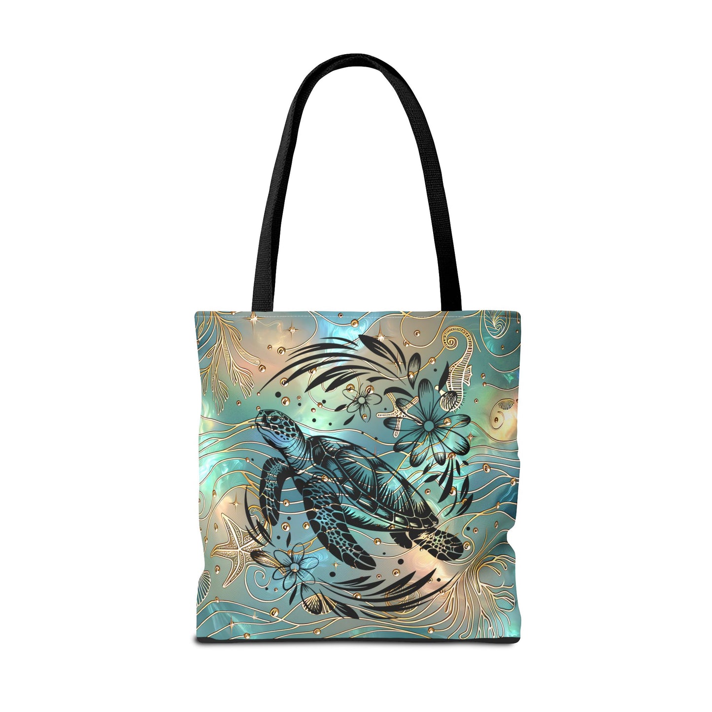 Ocean-Inspired Turtle Tote Bag - Beach Lover's Canvas Eco-Friendly Summer Gift