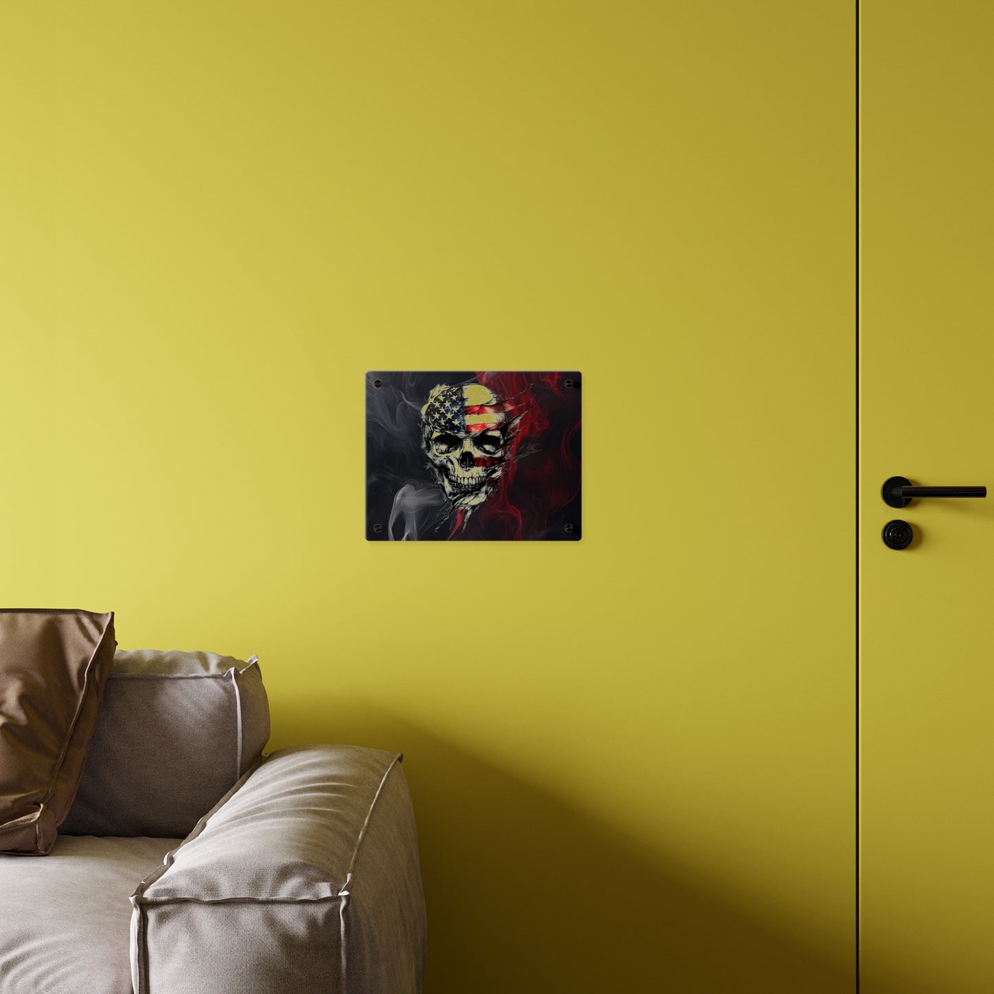 American Skull Acrylic Wall Art Panels - Edgy Decor for Rebels & Patriotic Souls