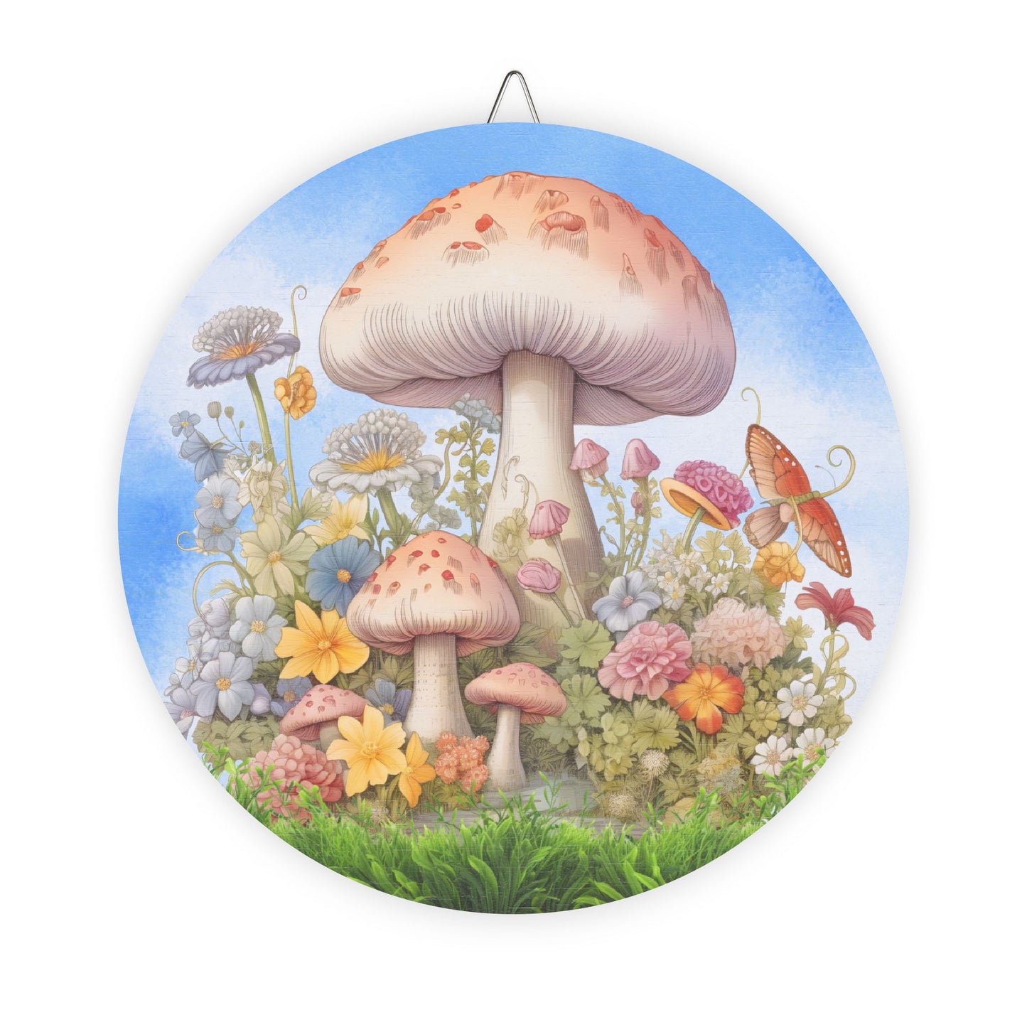 Whimsical Rustic Charm Mushroom Wood Sign - Nature-Inspired Home Decor