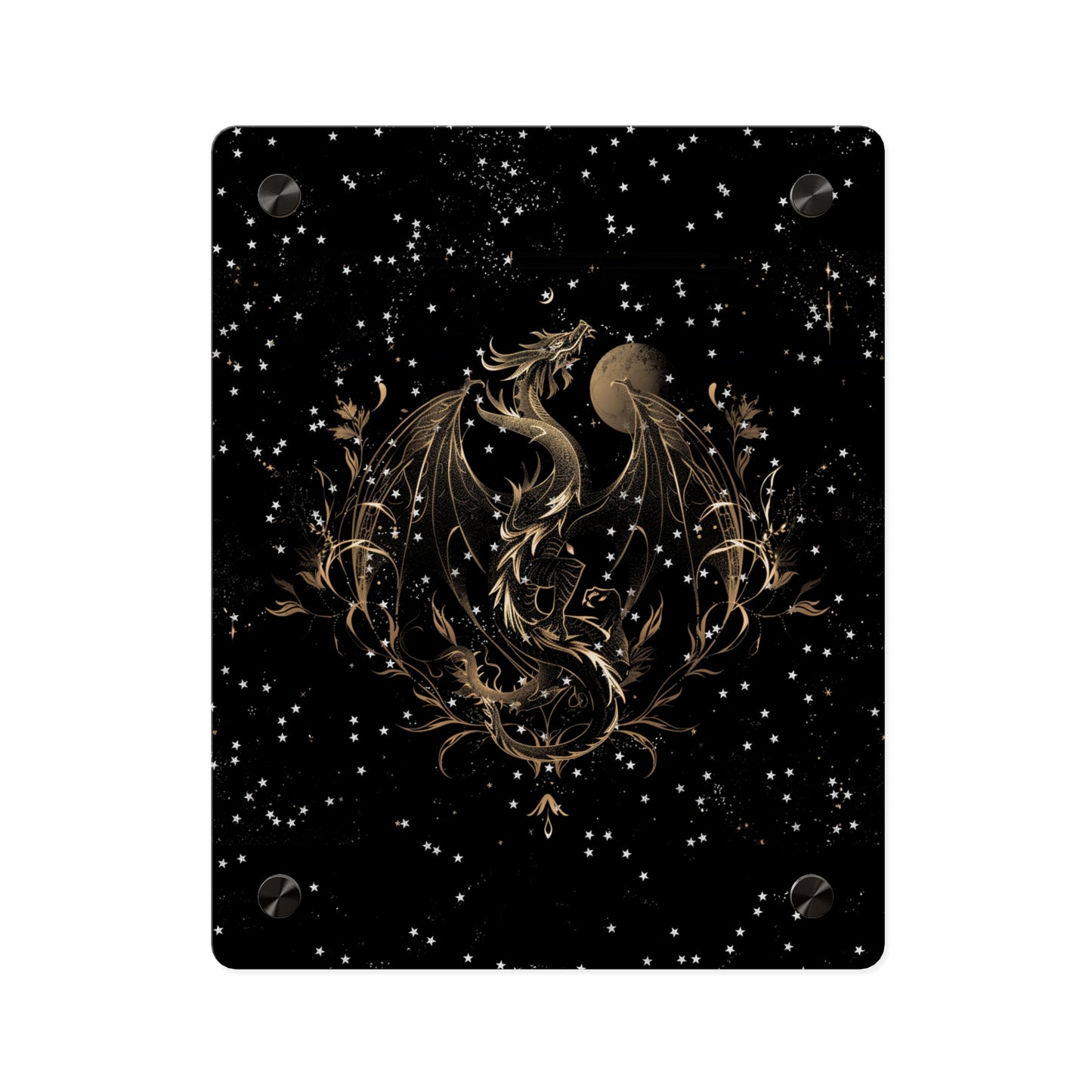 Sleek Dragon Acrylic Wall Art Panel - Celestial Decor for Fantasy Lovers