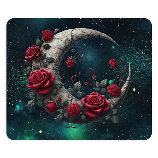 Celestial Rose Moon Desk Mouse Pad - Ethereal Design for Gamers & Desk Decor