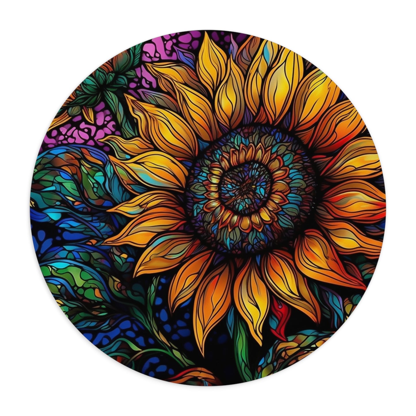 Vibrant Sunflower Desk Mouse Pad - Colorful Art Essential for Home & Office
