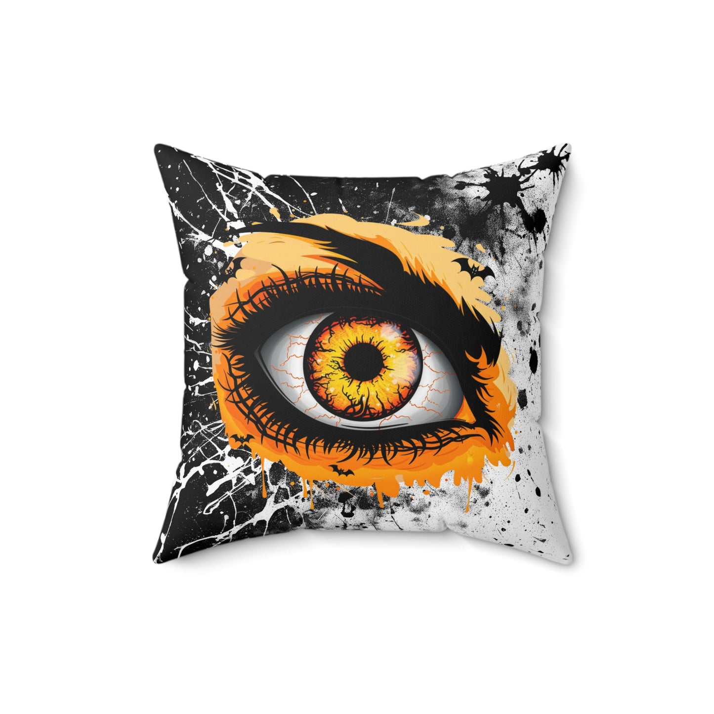 Halloween Theme Spun Polyester Square Pillow, One Monster Eyeball Halloween Decor, Accent for the Holiday, Halloween and Monster Lovers