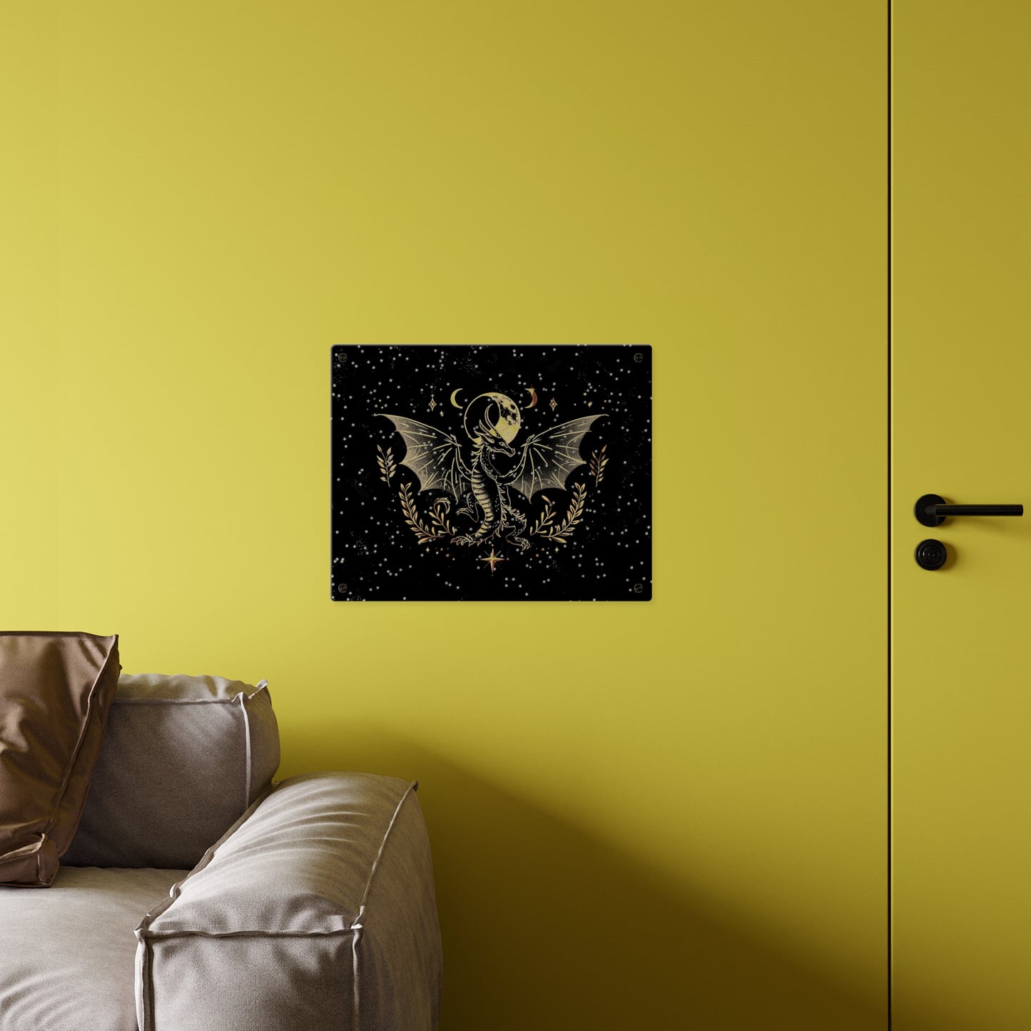 Mystical Dragon Acrylic Wall Art Panel - Celestial Home Decor