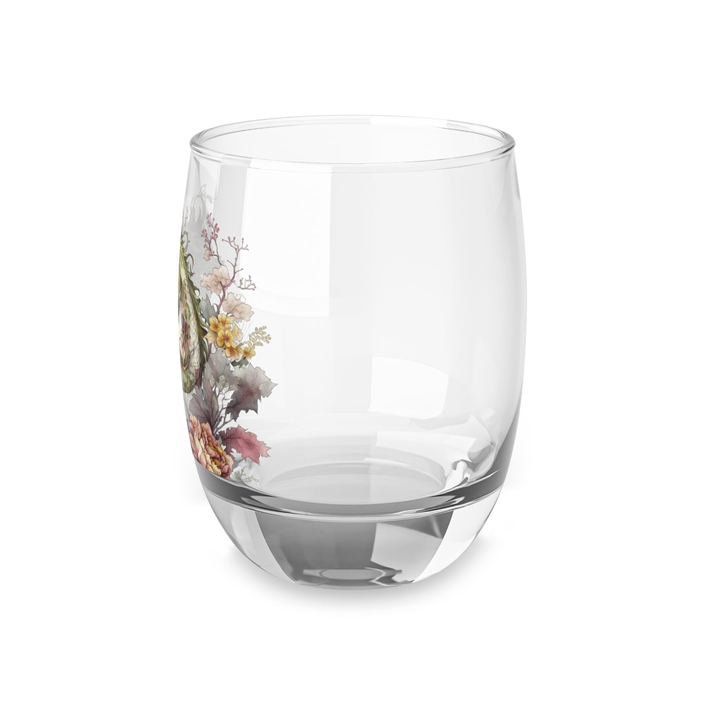 Dragon Floral Whiskey Glass 6oz – Vintage Asian-Inspired Barware Gift