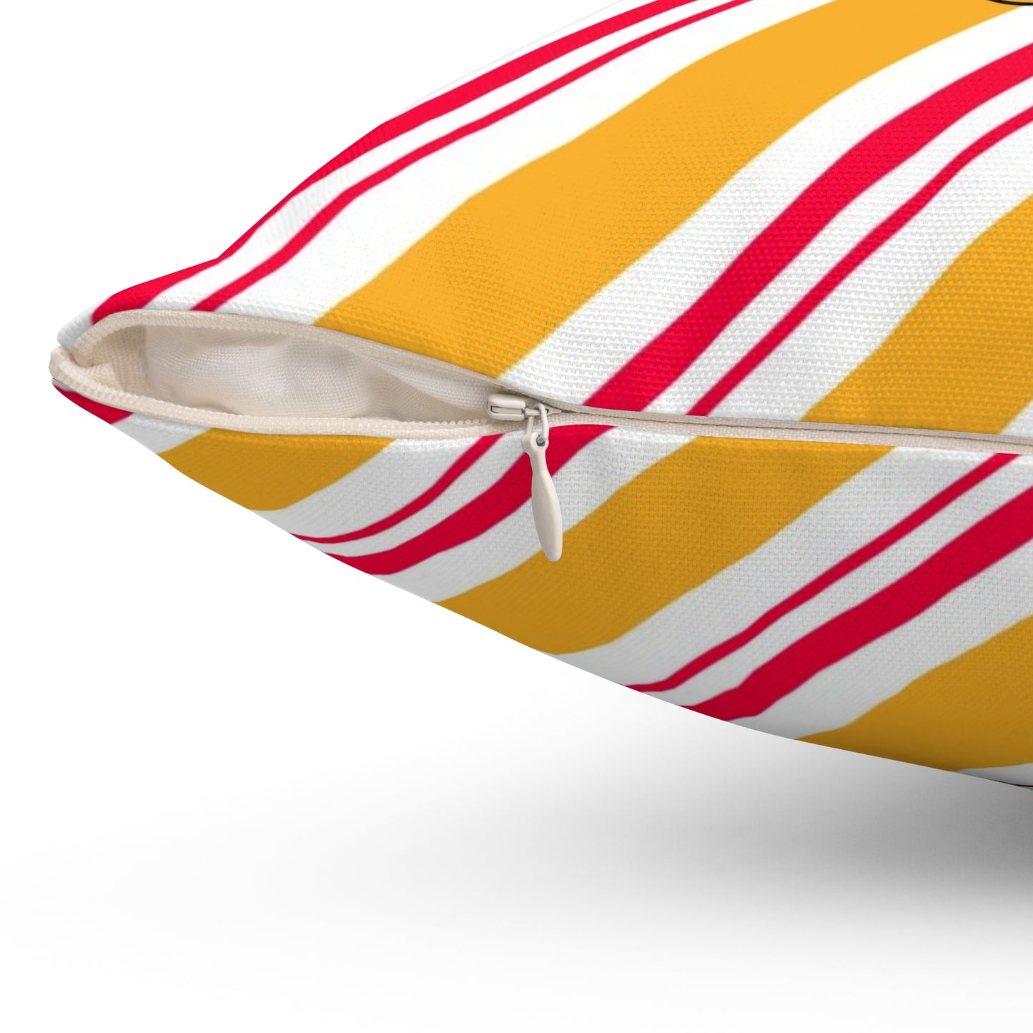 Festive Holiday Pillow Decor for Anyone, Cat Lover's Holiday Room Accent, Decorative Holiday Spun Polyester Square Pillow