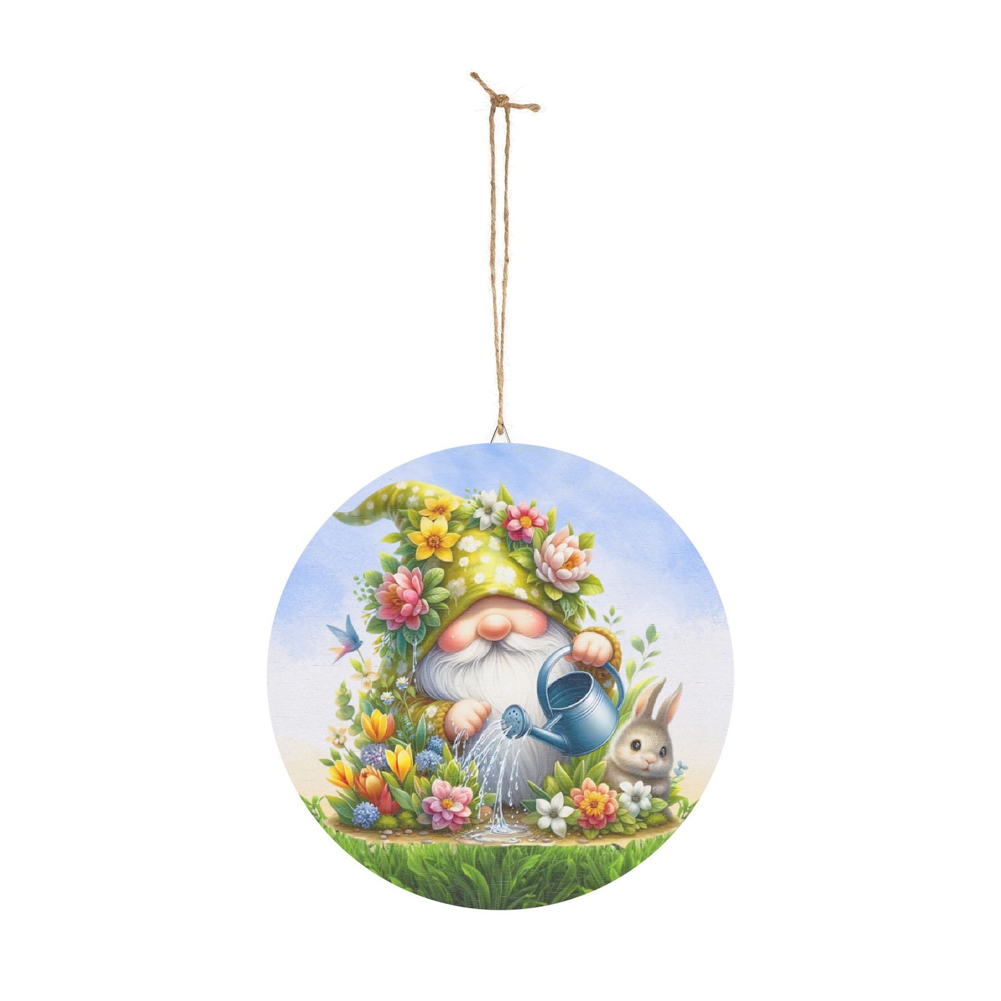 Whimsical Gnome Garden Rustic Charm Wood Sign - Cute Rustic Charm Decoration for Home & Spring Celebrations