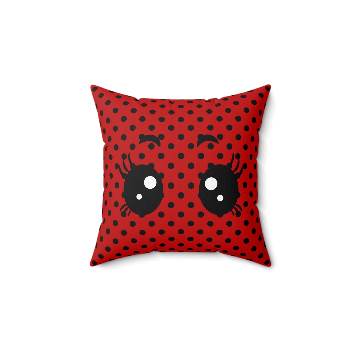 Decorative Spun Polyester Square Pillow, Cute Ladybug Pillow Decor for Home or Office, Stylish Accent for Any Room for Anyone