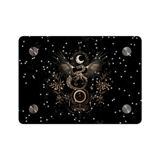 Celestial Acrylic Wall Art Panel - Mystical Dragon with Moon and Stars Decor