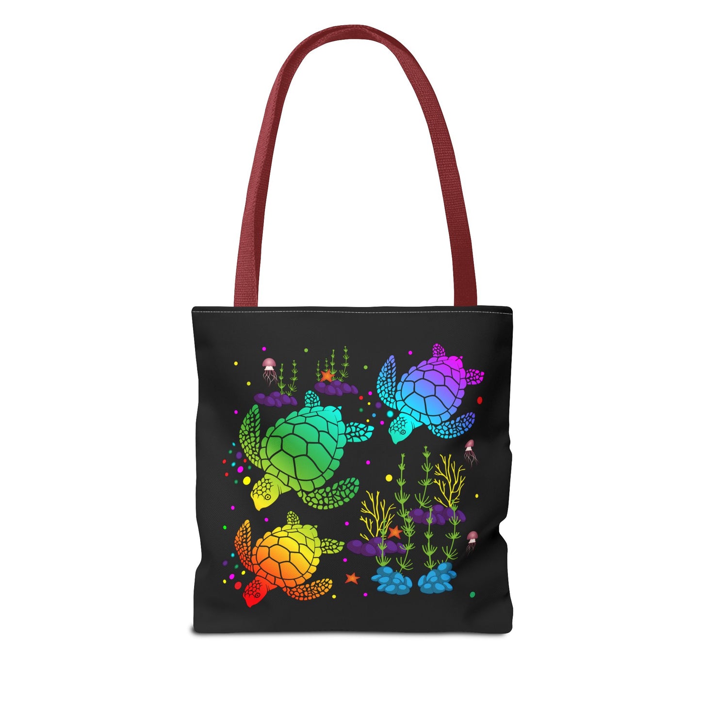 Rainbow Turtle Tote Bag - Eco-Friendly Reusable Shopper, Beach Bag, Gift for Ocean Lovers, Summer Fun, Art Tote