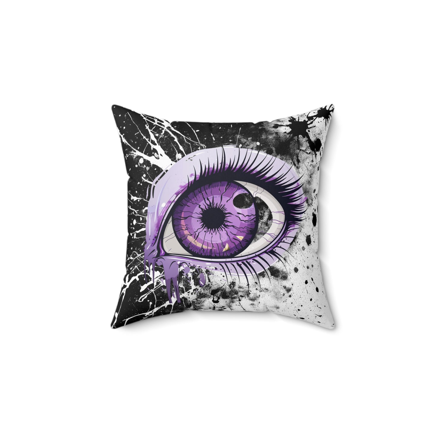 Halloween Theme Spun Polyester Square Pillow, Spooky One Eye Monster Halloween Decor, Accent for Any Room, Halloween and Monster Lovers