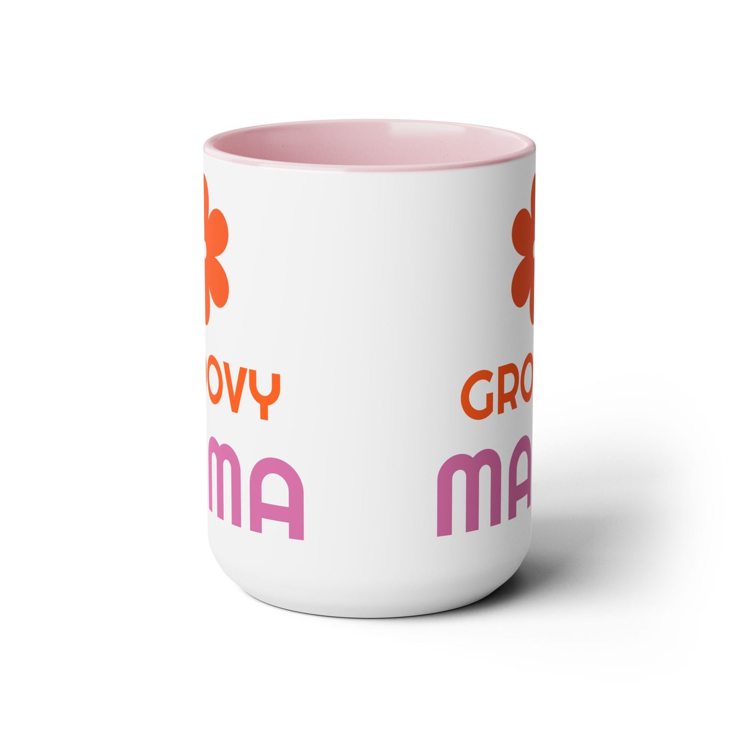 Hippie Theme Two-Tone Coffee Mugs, 15oz, Coffee, Tea, Hot Chocolate Lovers, Groovy Birthday or Any Occasion Gift Idea for Her, for Moms