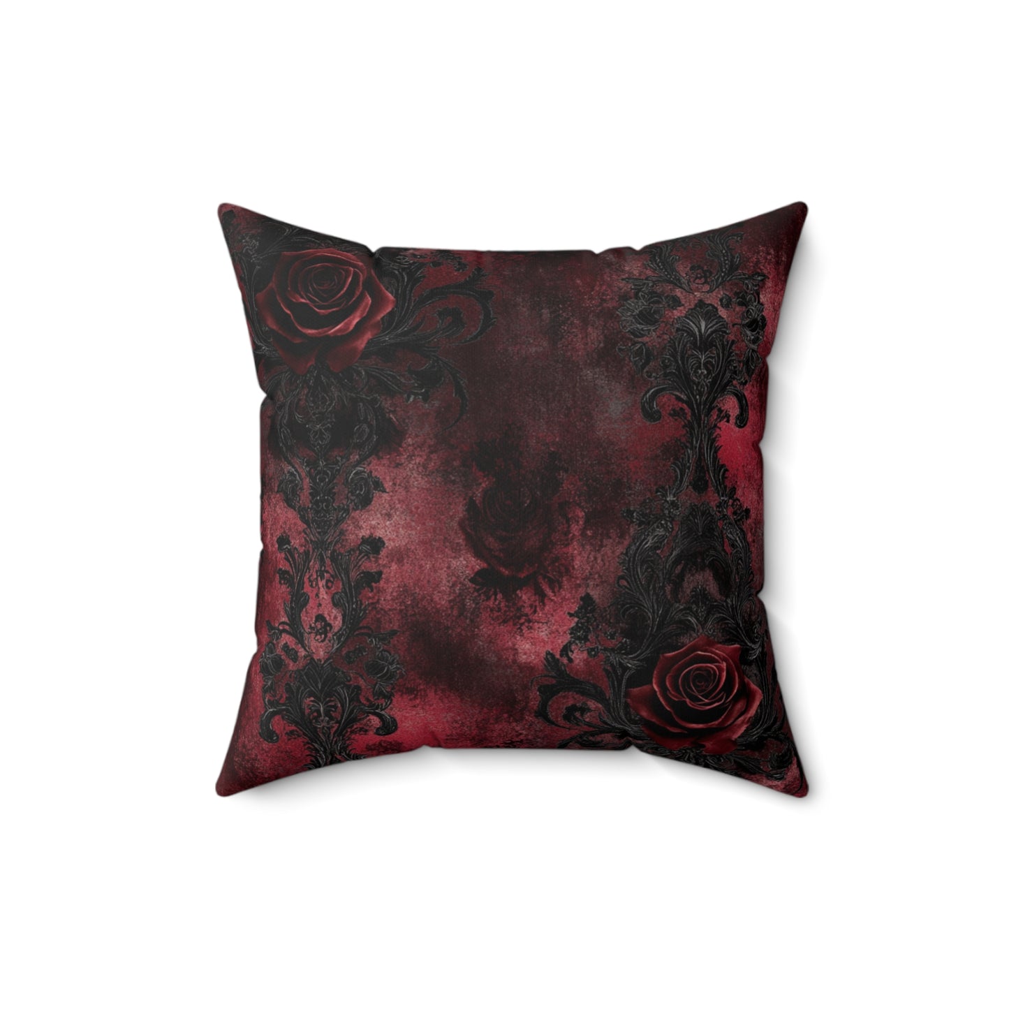 Gothic Rose Pillow, Dark Floral Decor, Elegant Cushion, Home Accent, Halloween Decoration, Gothic Style Gift