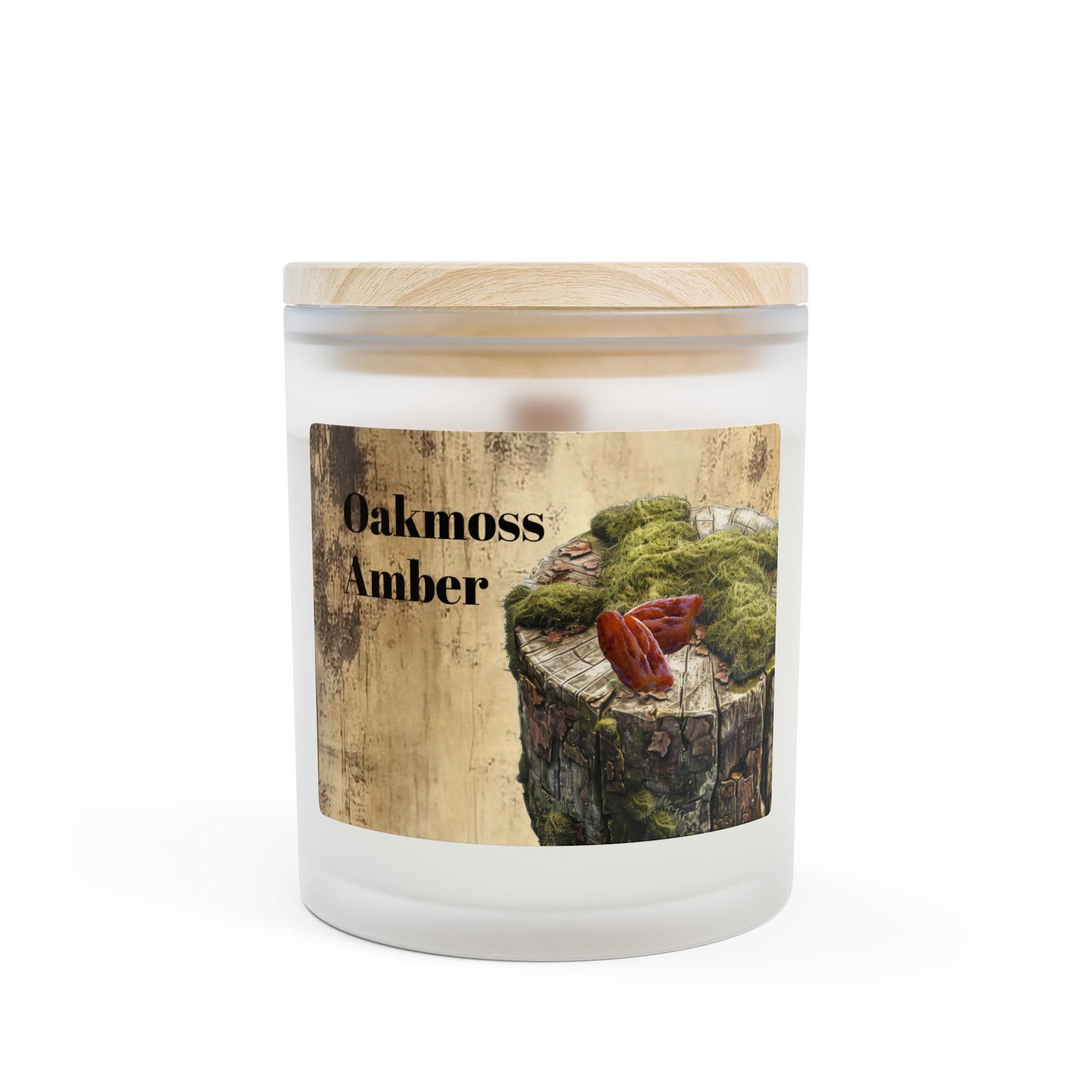 Vanilla Frosted Glass Candle – 11oz Scented Soy Candle with Wooden Lid