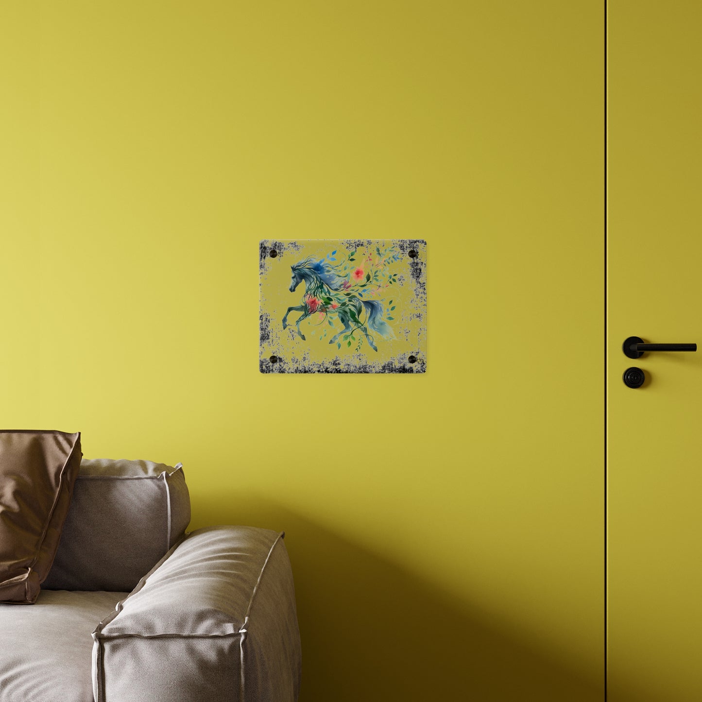 Whimsical Horse Acrylic Wall Art Panel – Nature-Inspired Home Decor