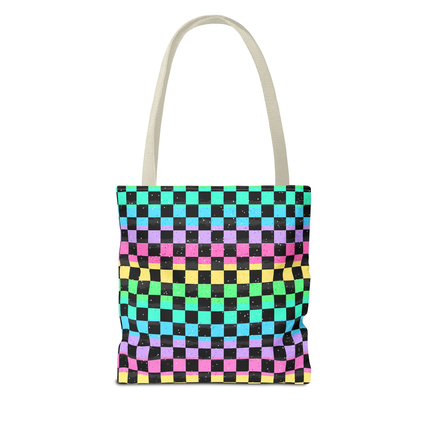Colorful Checkerboard Tote Bag - Vibrant Reusable Shopping Bag, Eco-Friendly Gift, Summer Beach Accessory, Fashionable Everyday Tote