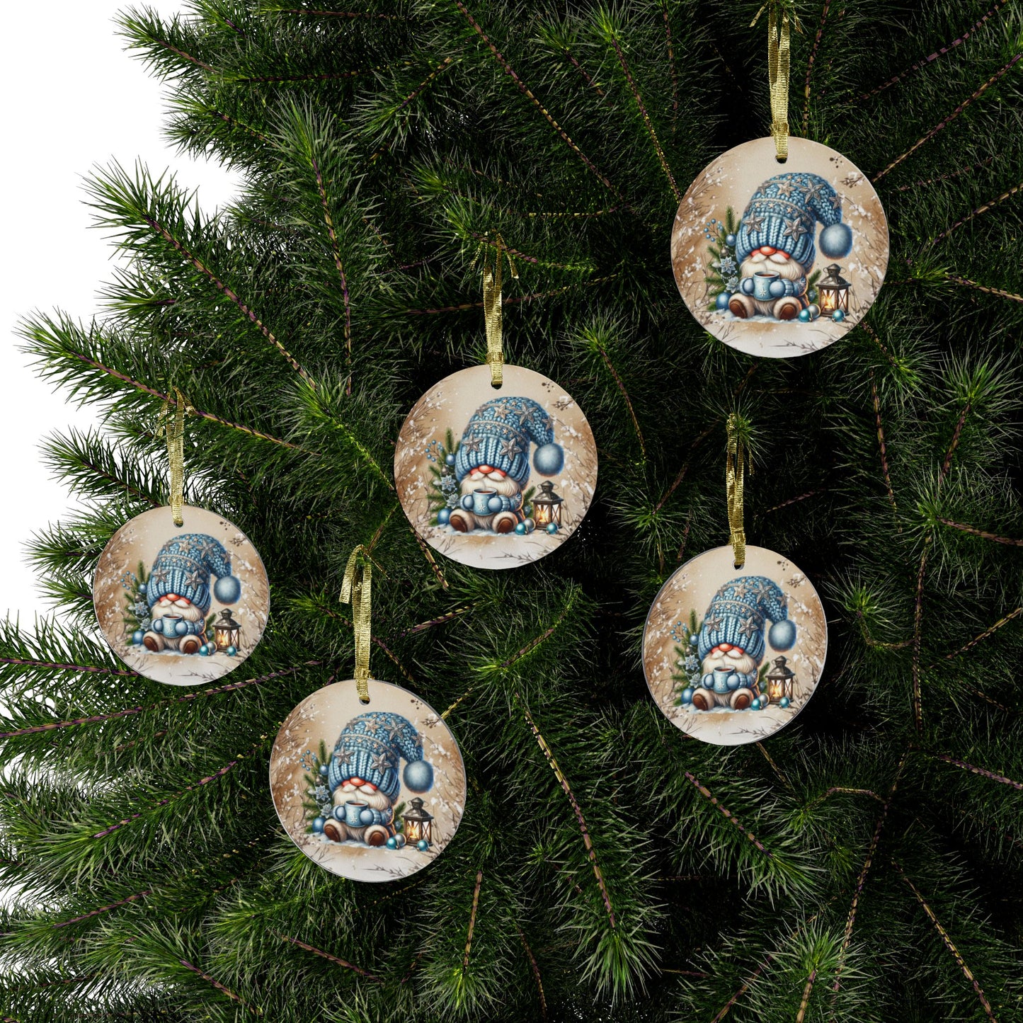 Winter Christmas Gnome Acrylic Ornaments - Cozy Holiday Decor