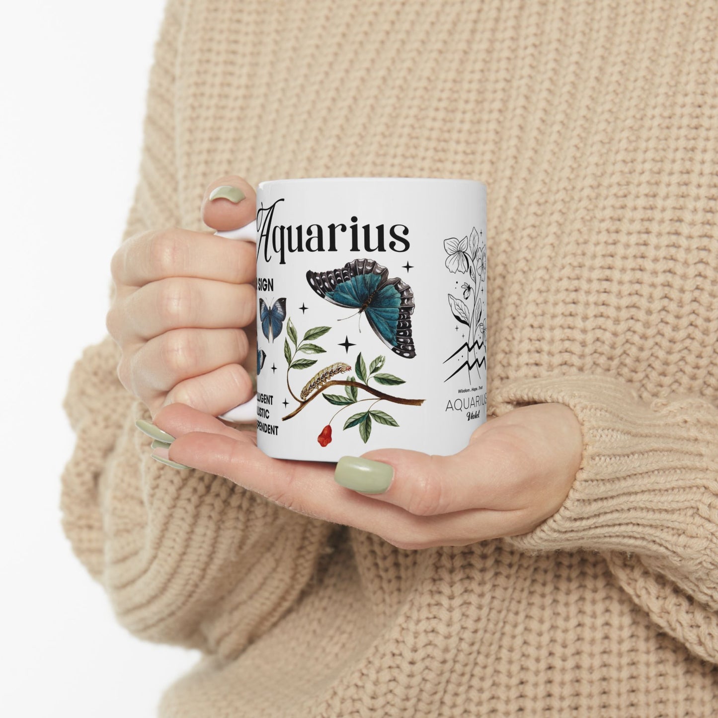 Zodiac Aquarius Ceramic Mug (11oz & 15oz) - Astrology Gift for Star Sign Lovers