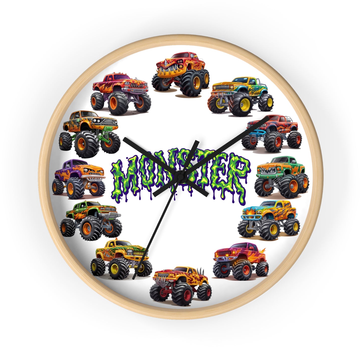 Monster Truck Wall Clock - Room Decor Gift for Truck Lovers