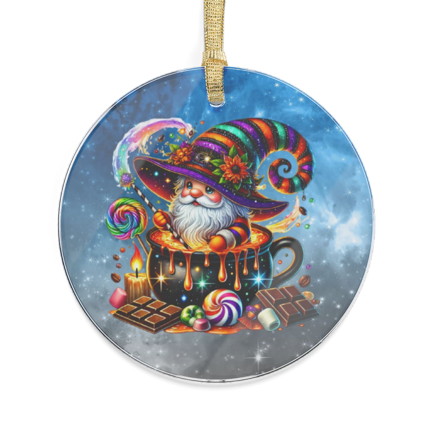 Whimsical Magical Gnome Acrylic Ornament for Holiday Decor
