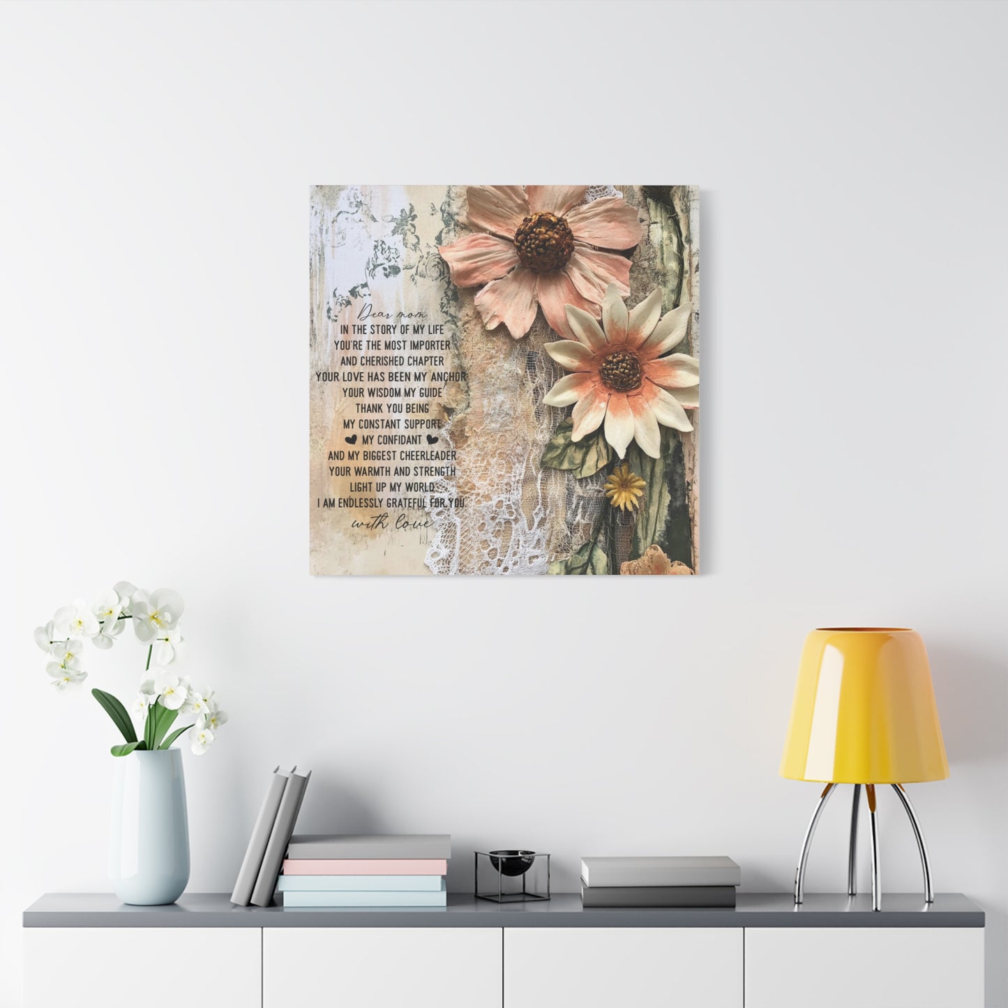 Floral Canvas Wall Art - Heartfelt Mom Appreciation Decor