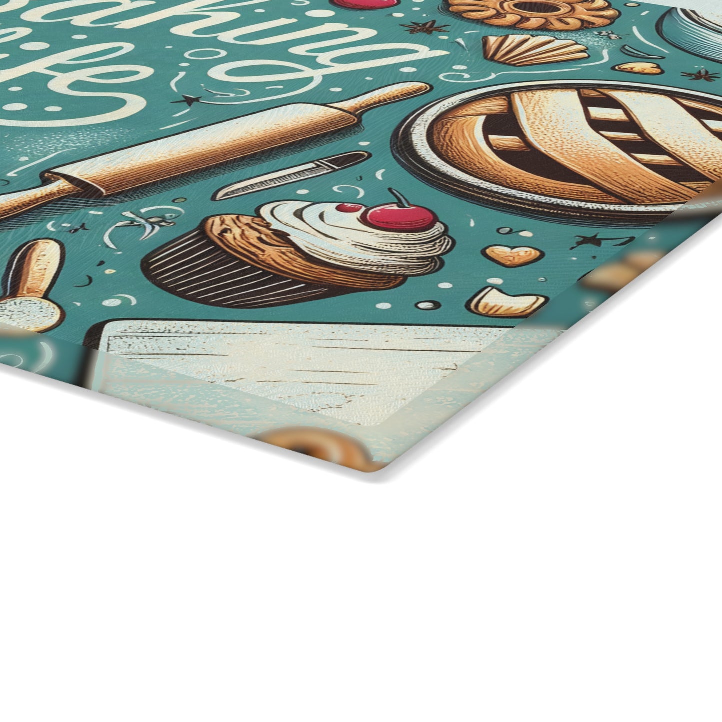 Baking Life Glass Cutting Board