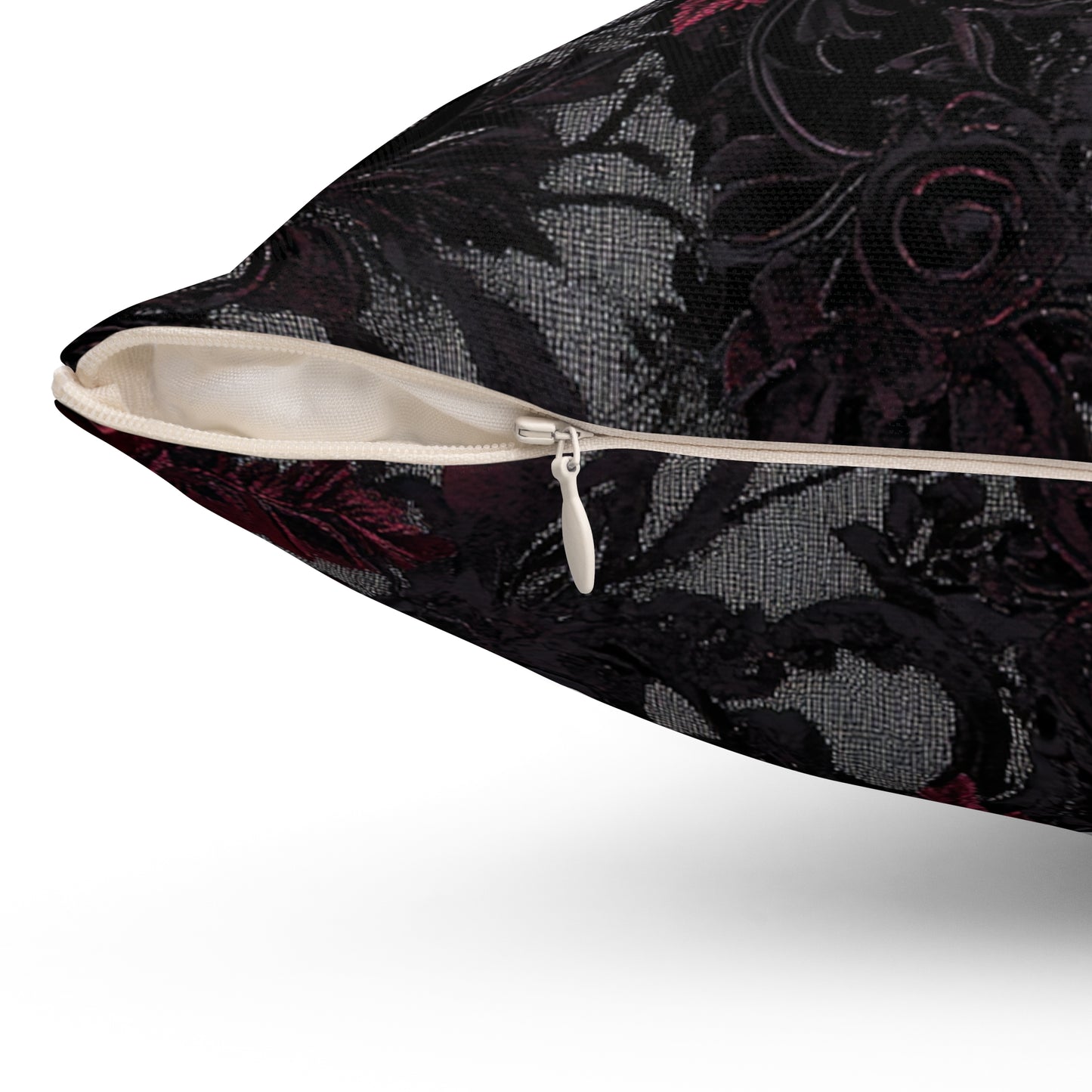 Gothic Rose Decorative Pillow - Black Floral Vintage Home Decor Gift