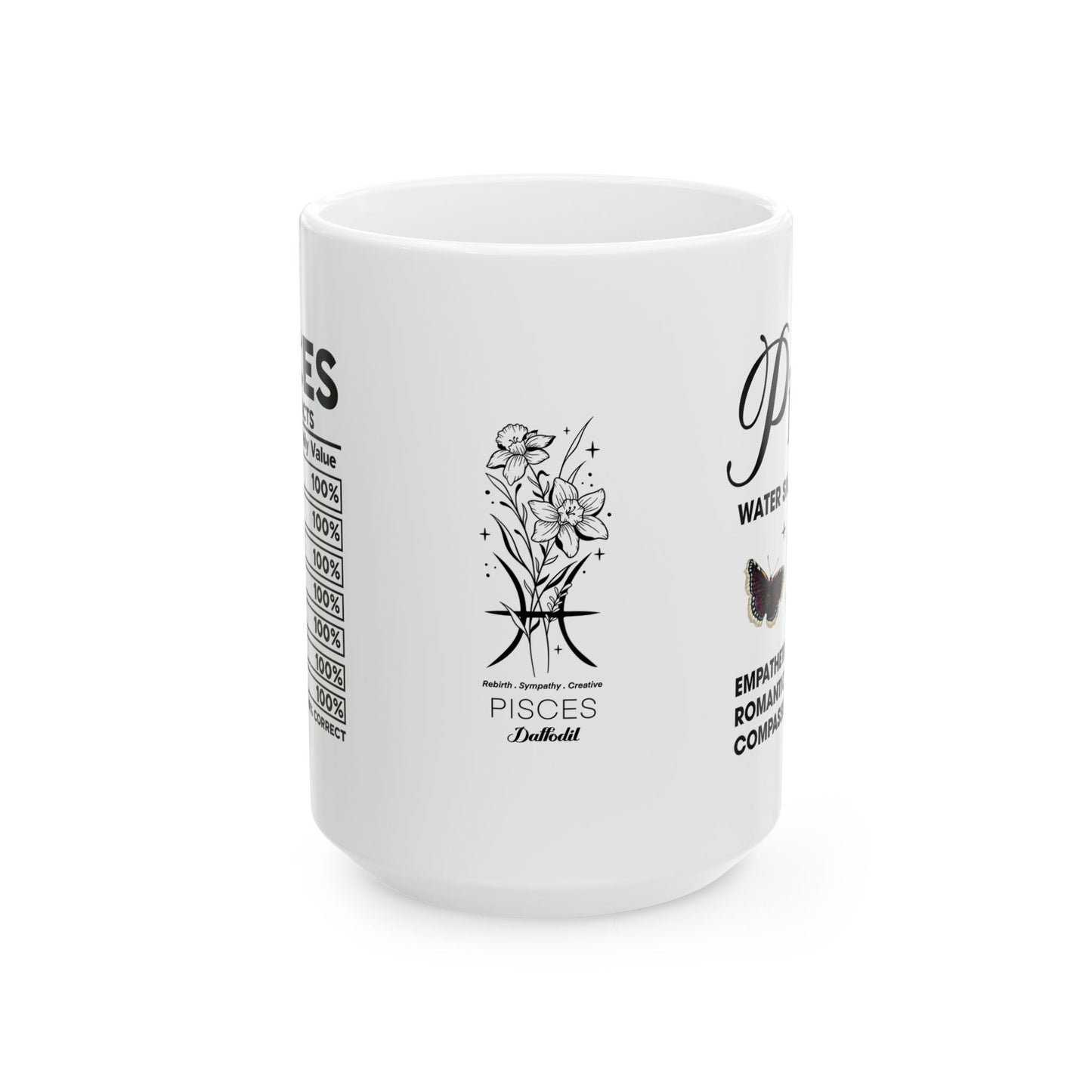 Pisces Zodiac Ceramic Mug (11oz & 15oz) – Astrology Gift for Horoscope Lovers