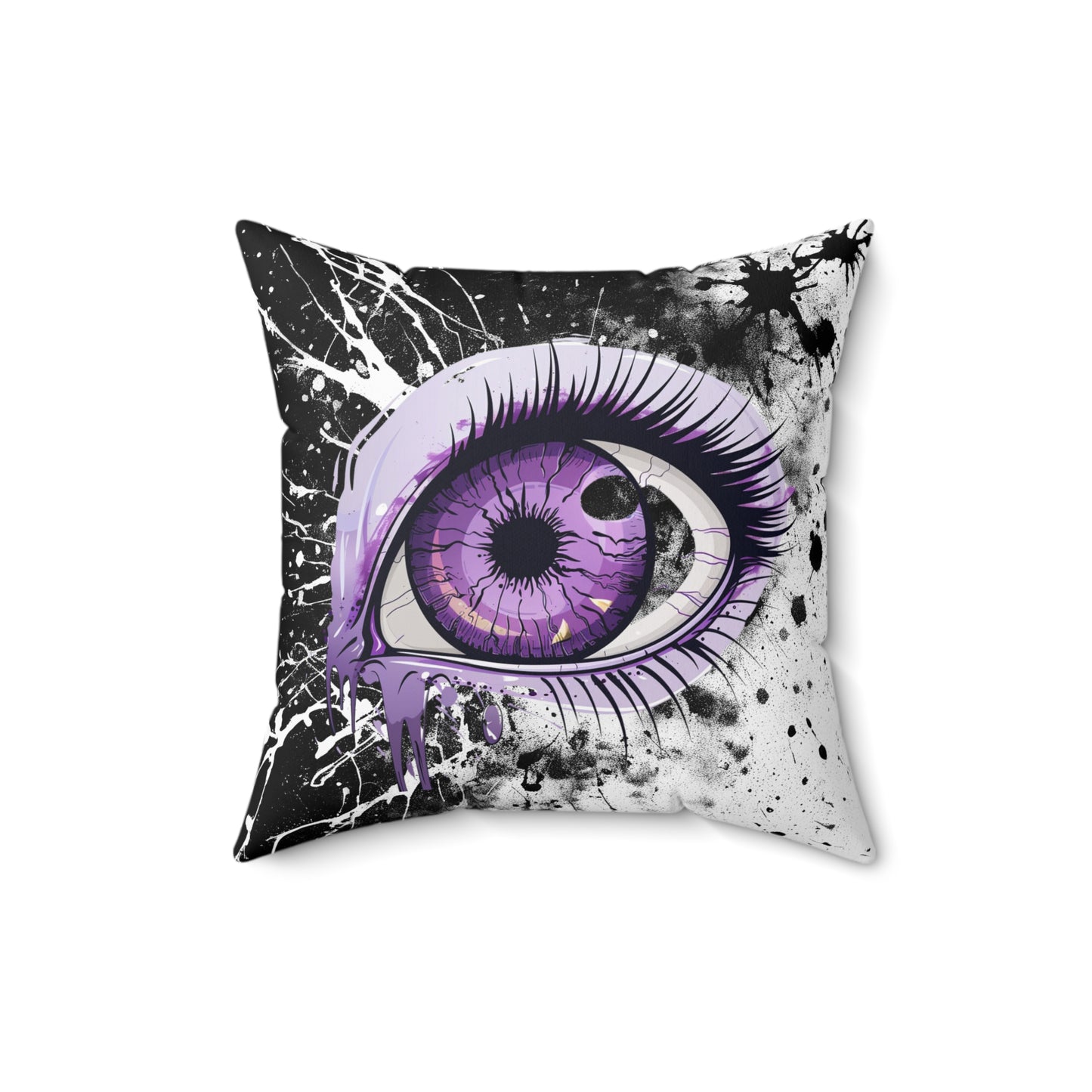 Halloween Theme Spun Polyester Square Pillow, Spooky One Eye Monster Halloween Decor, Accent for Any Room, Halloween and Monster Lovers