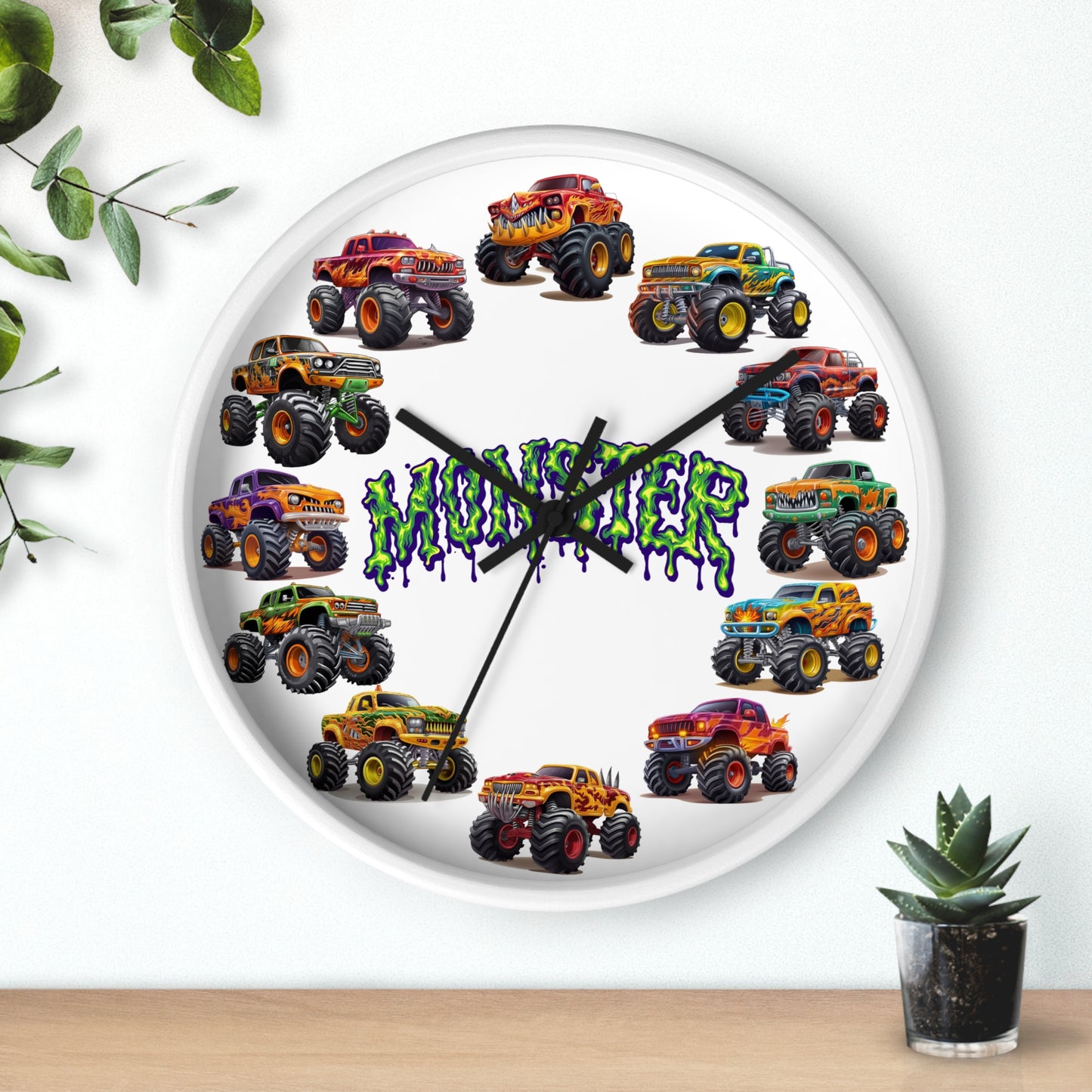 Monster Truck Wall Clock - Room Decor Gift for Truck Lovers