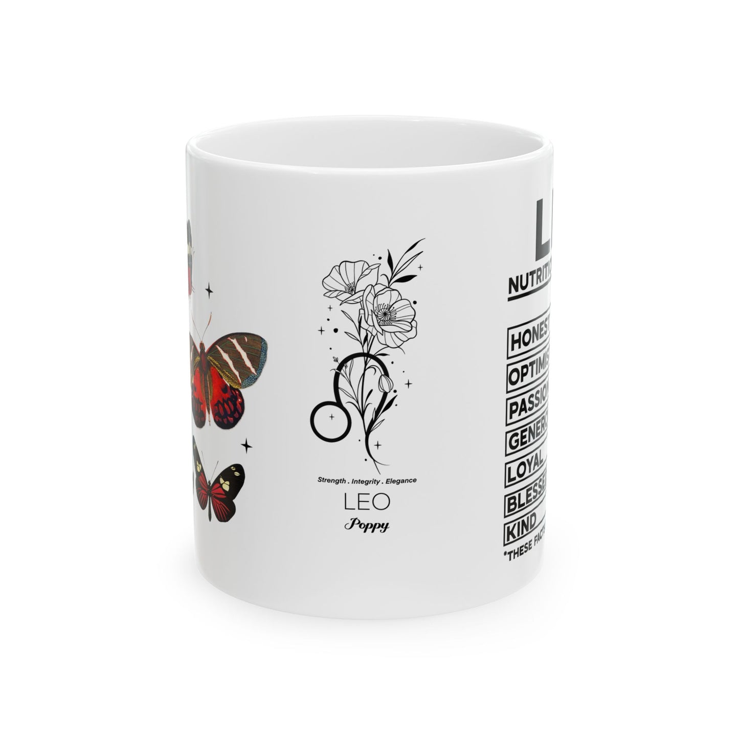 Leo Zodiac Ceramic Mug - Strength & Passion - 11oz/15oz Coffee Cup