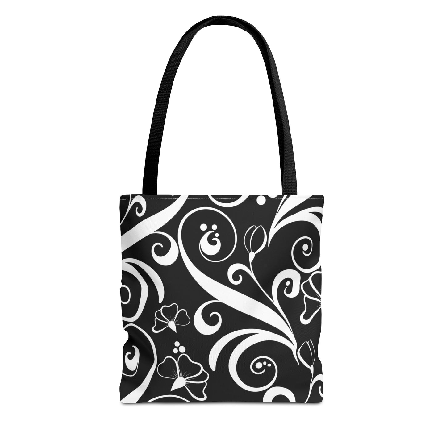 Fashionable Black and White Pattern Tote Bag (AOP), Stylish, Great Gift Idea for Birthdays, Holidays, Any Occasion for Anyone