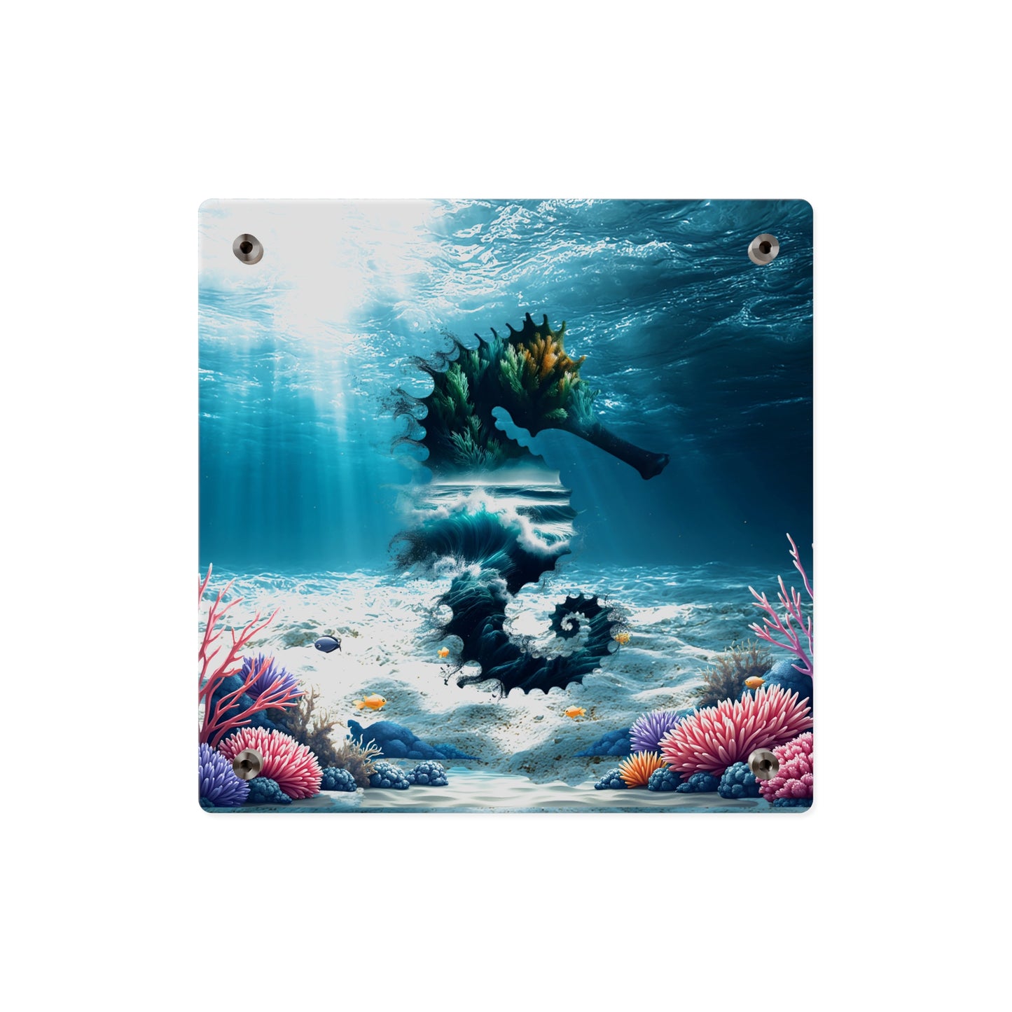Acrylic Wall Art Panel — Underwater Seahorse Ocean Scene Panel