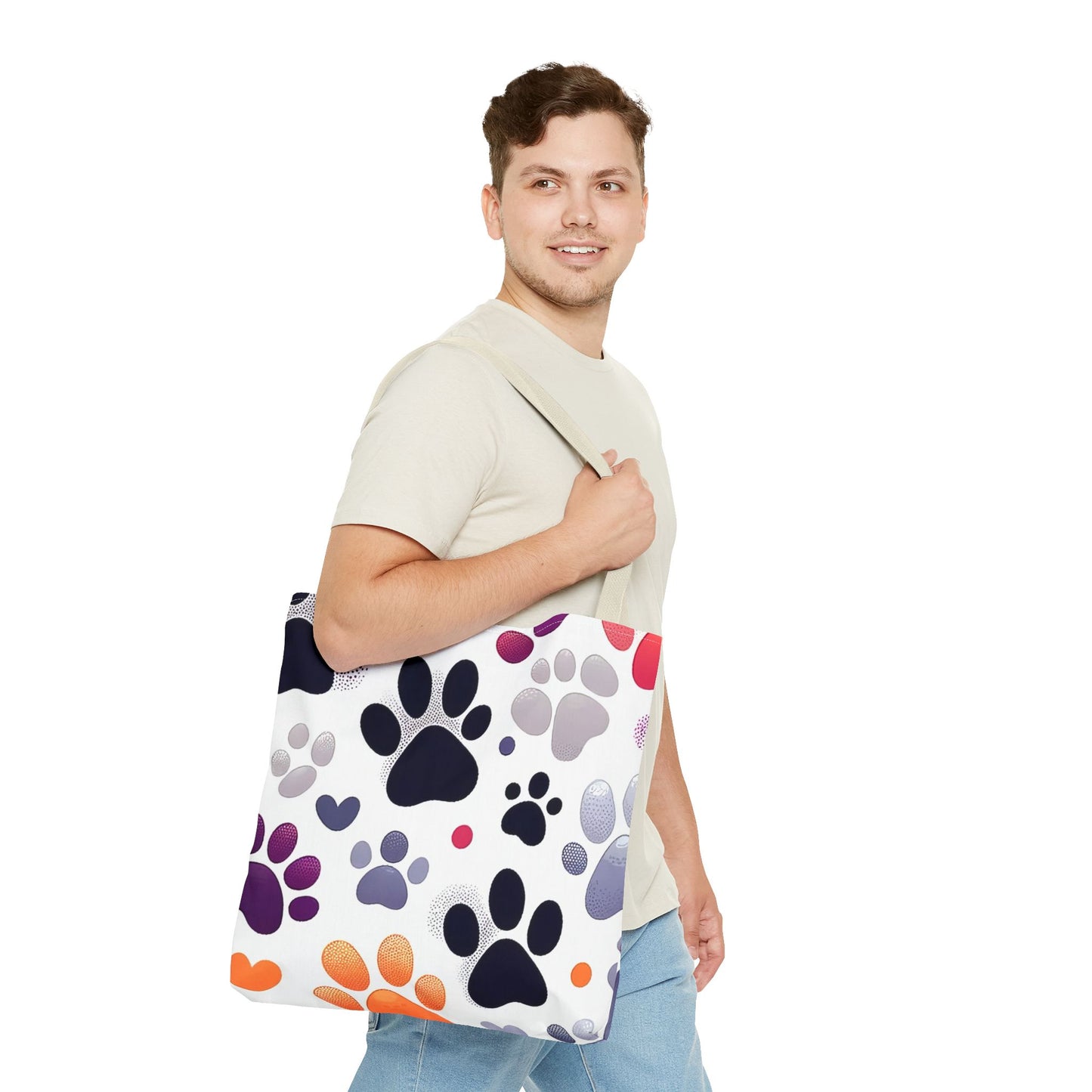 Paw Print FashionableTote Bag (AOP), Stylish, Animal Lovers, Pet Lovers, Great Gift Idea for Birthdays, Holidays or Any Occasion for Anyone