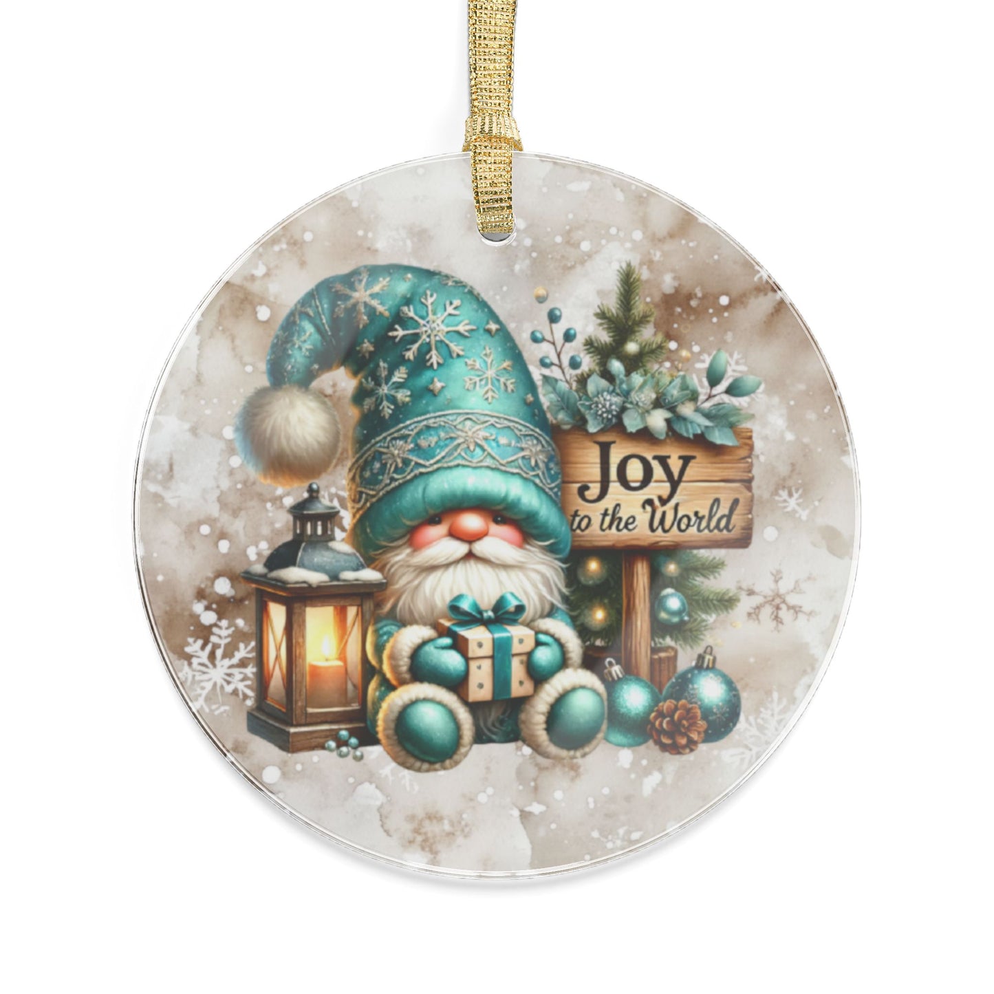 Joyful Holiday Acrylic Ornaments - Festive Christmas Gnome Decor