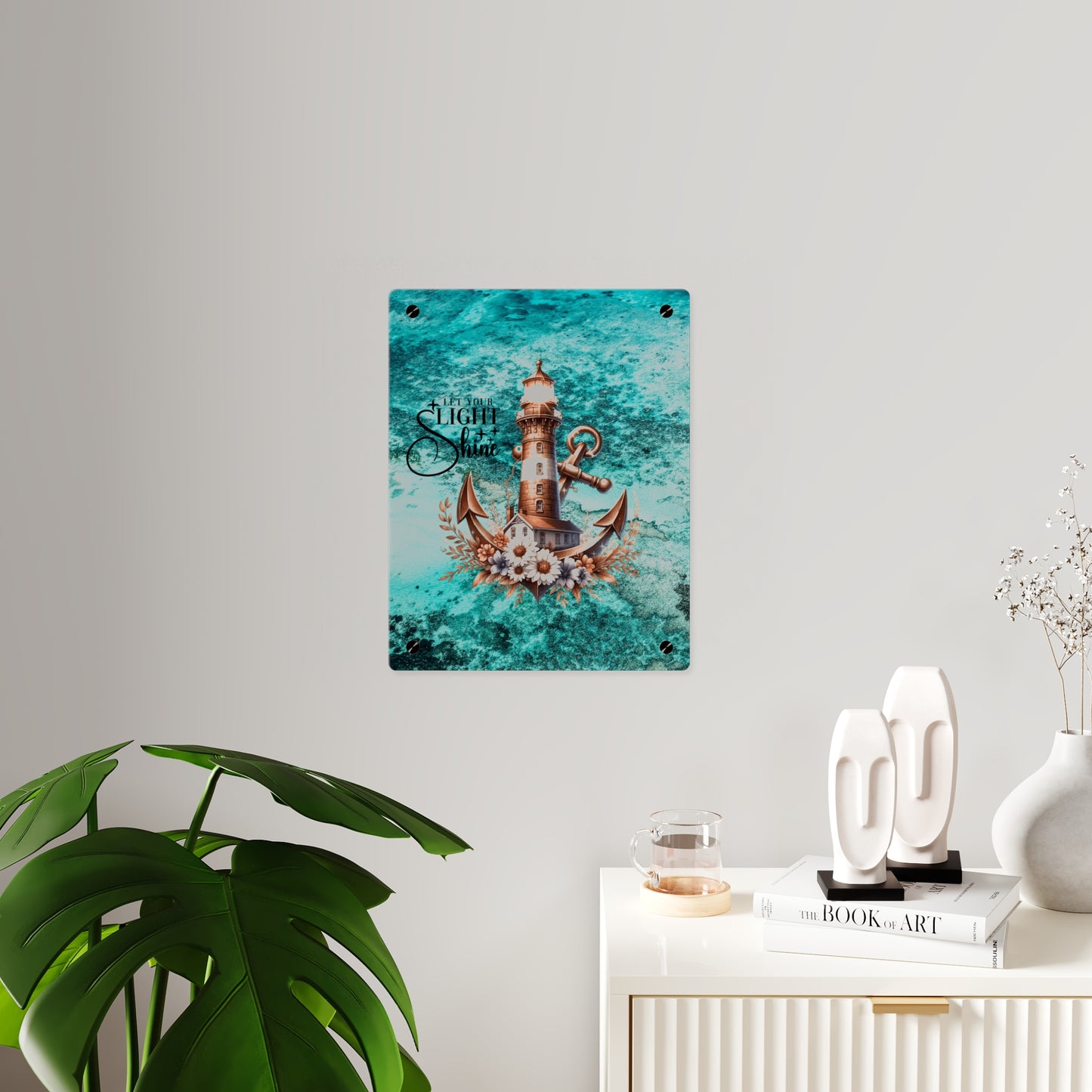 Nautical Acrylic Wall Art Panel - "Let Your Light Shine" Home Decor