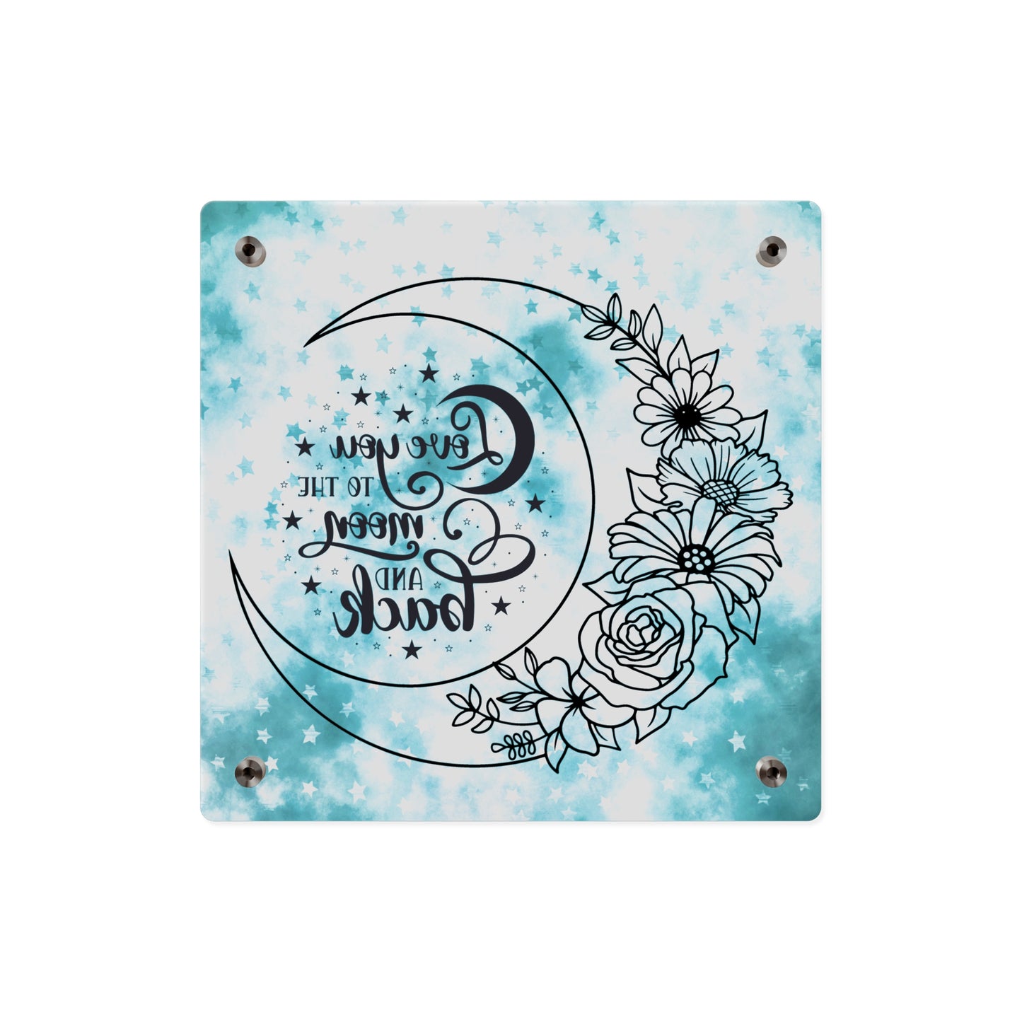 Starry Love You To The Moon And Back Acrylic Wall Art Panel, Beautiful Decor for Any Room, Accent for Any Room, Great Gift Idea for Any Occasion
