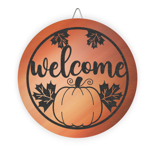 Fall Theme Rustic Charm Wood Sign - Fall Welcome Pumpkin Decor Halloween Accent