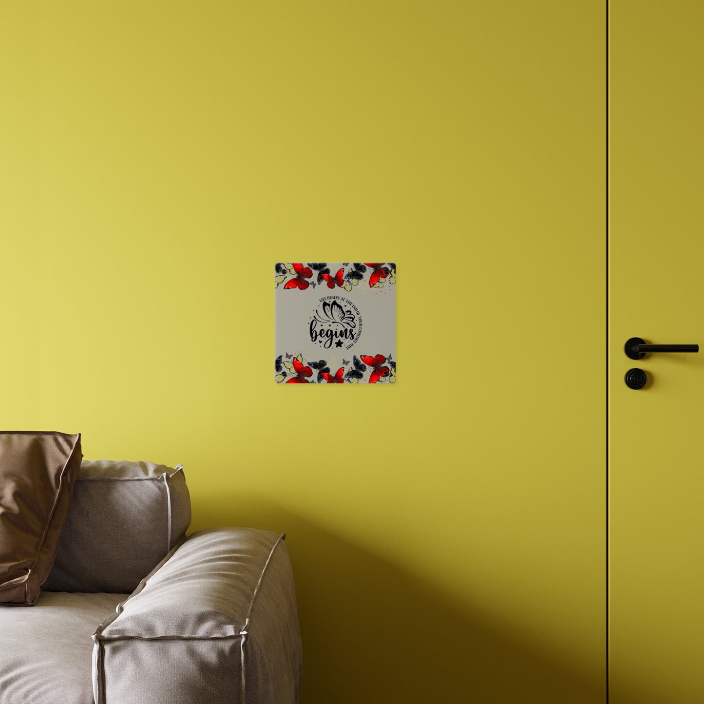 Inspirational Butterfly Acrylic Wall Art Panel - 'Life Begins' Decor